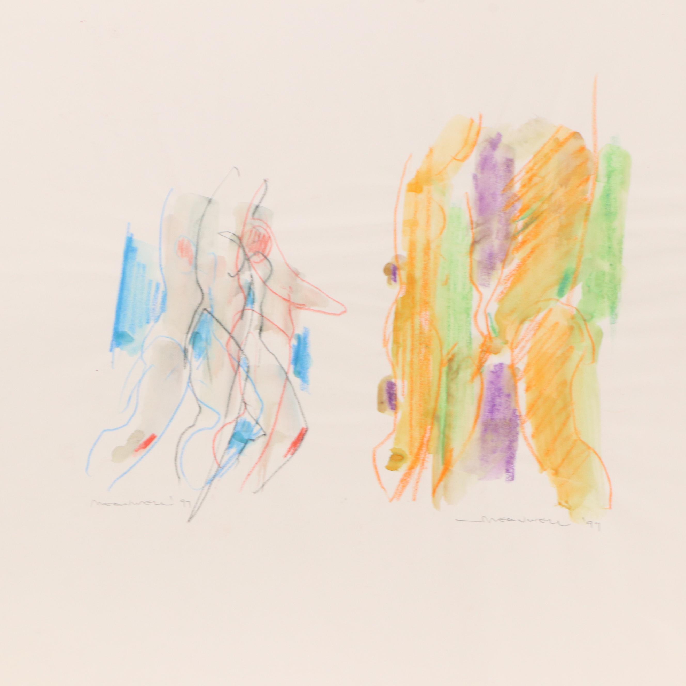 Jack Meanwell Expressionist Gestural Figure Studies, 1997