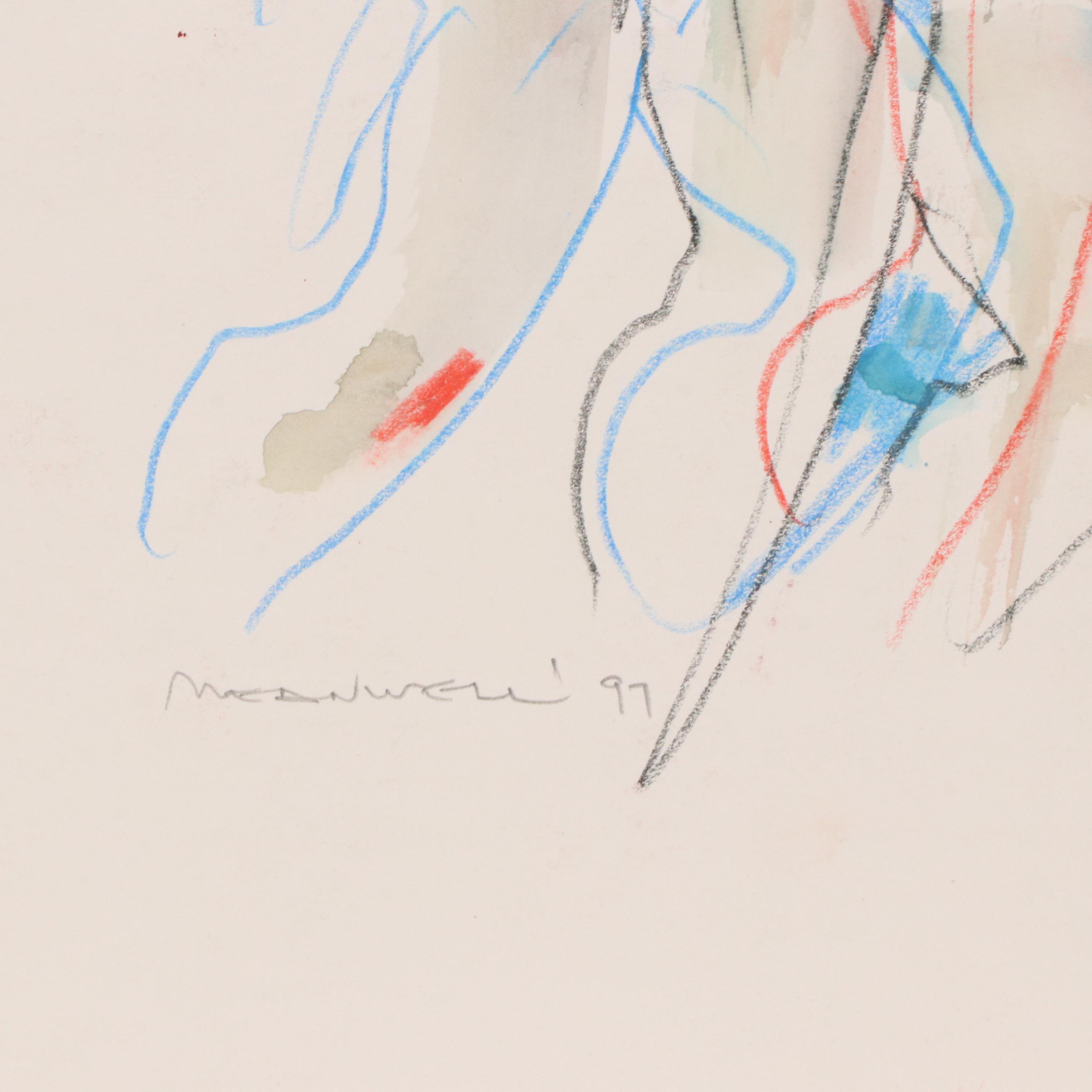 Jack Meanwell Expressionist Gestural Figure Studies, 1997