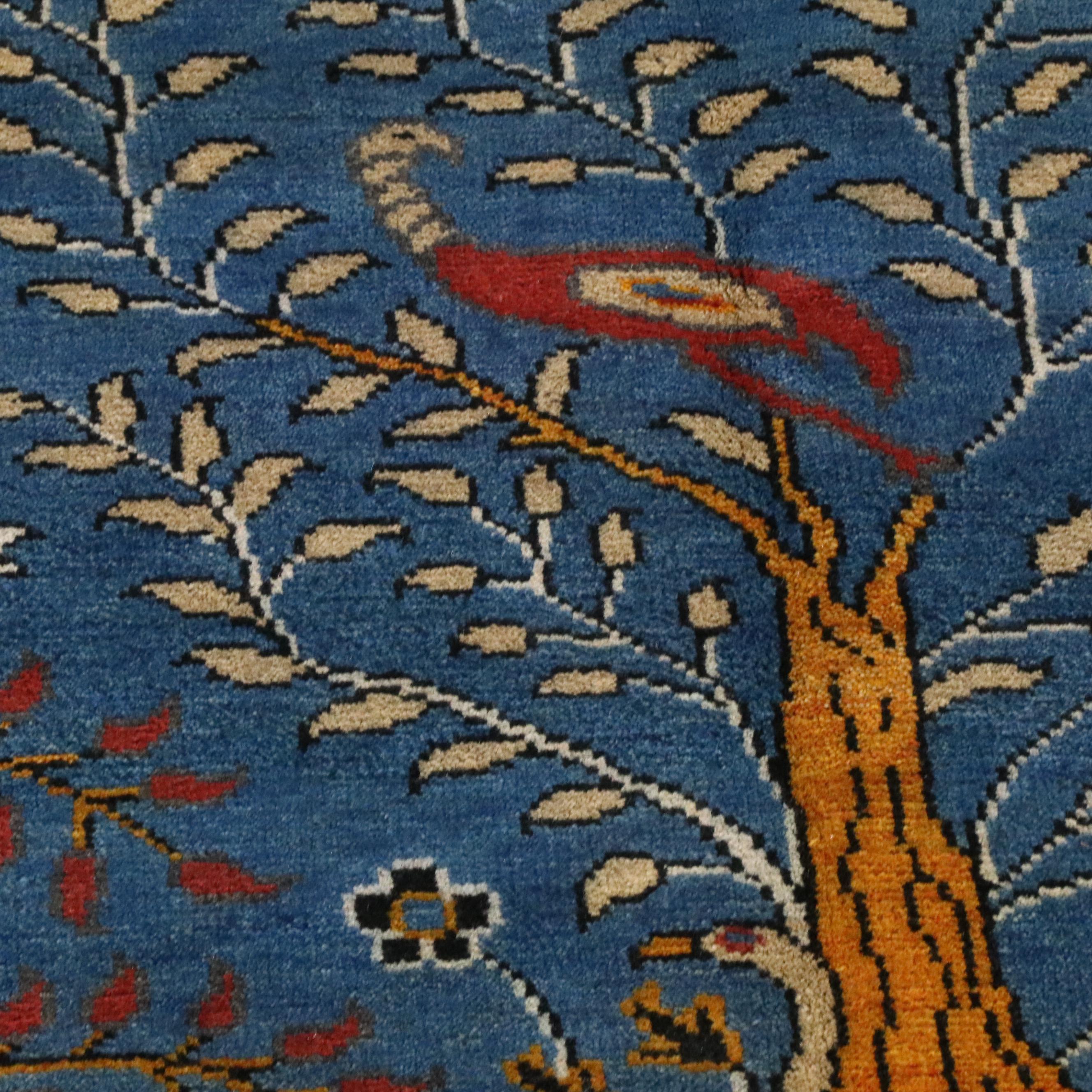 9'9 x 14' Hand-Knotted Indo-Persian Pictorial Room-Sized Rug