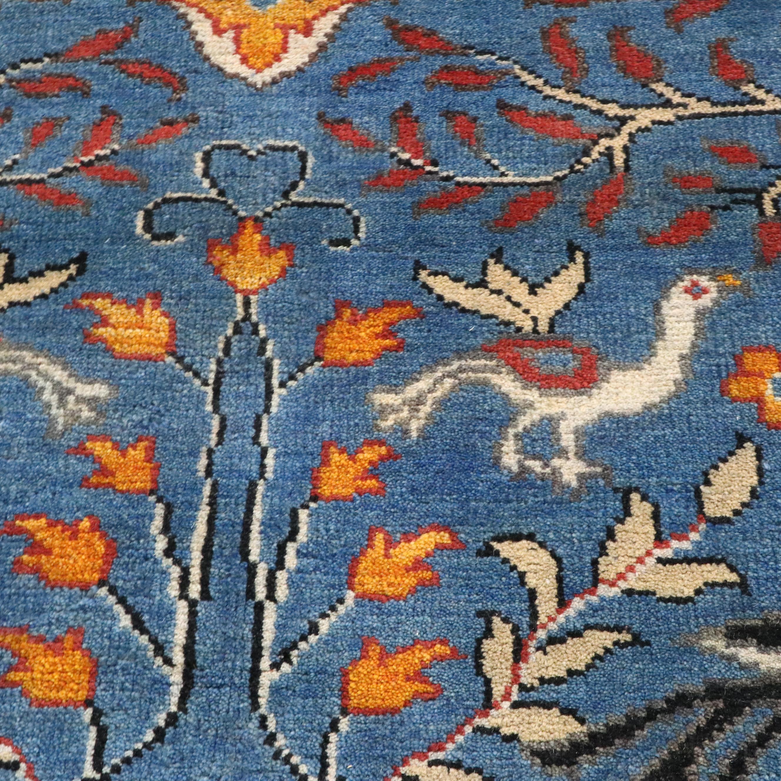 9'9 x 14' Hand-Knotted Indo-Persian Pictorial Room-Sized Rug