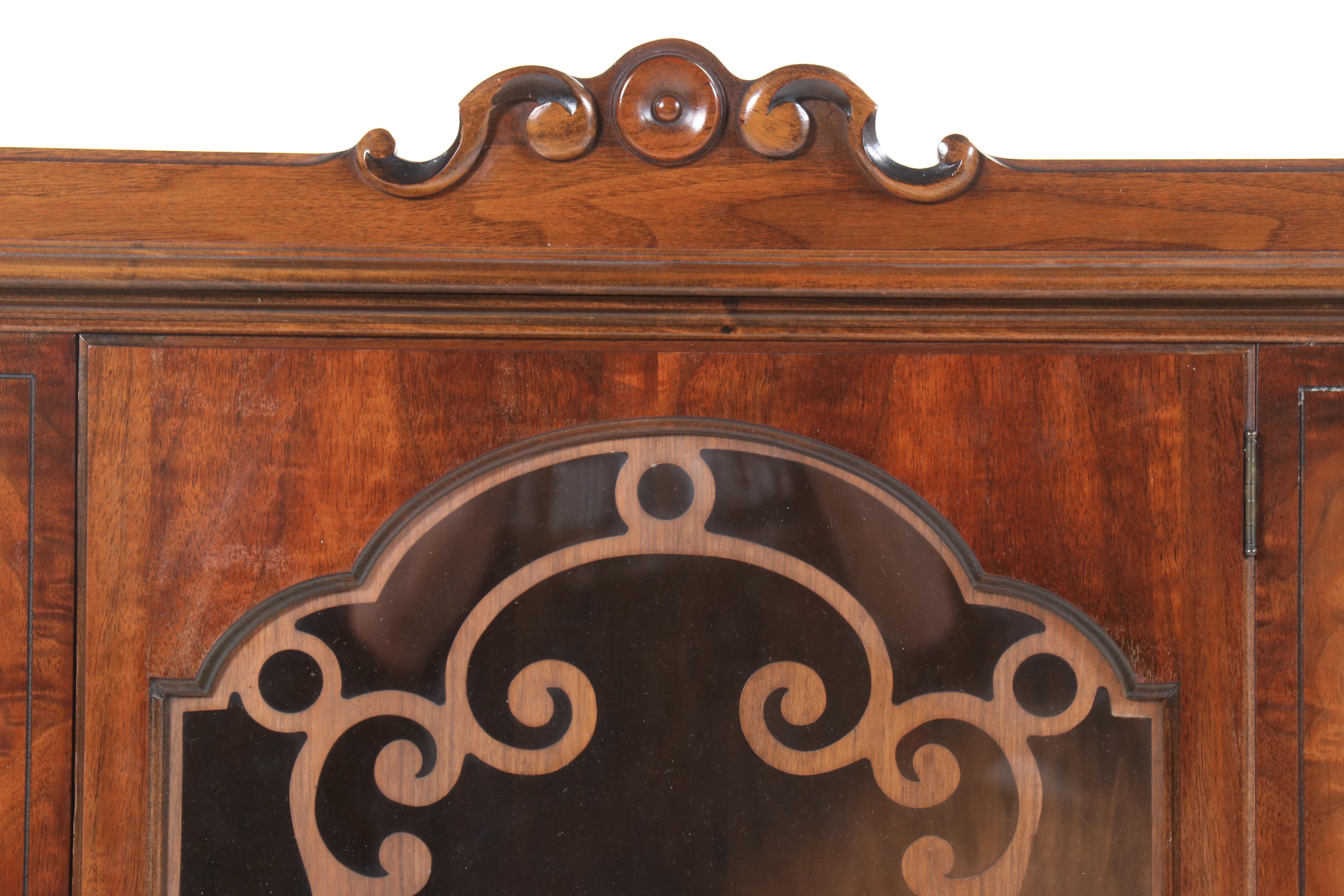 Excel Mfg. Co. Jacobean Revival Walnut China Cabinet, circa 1930