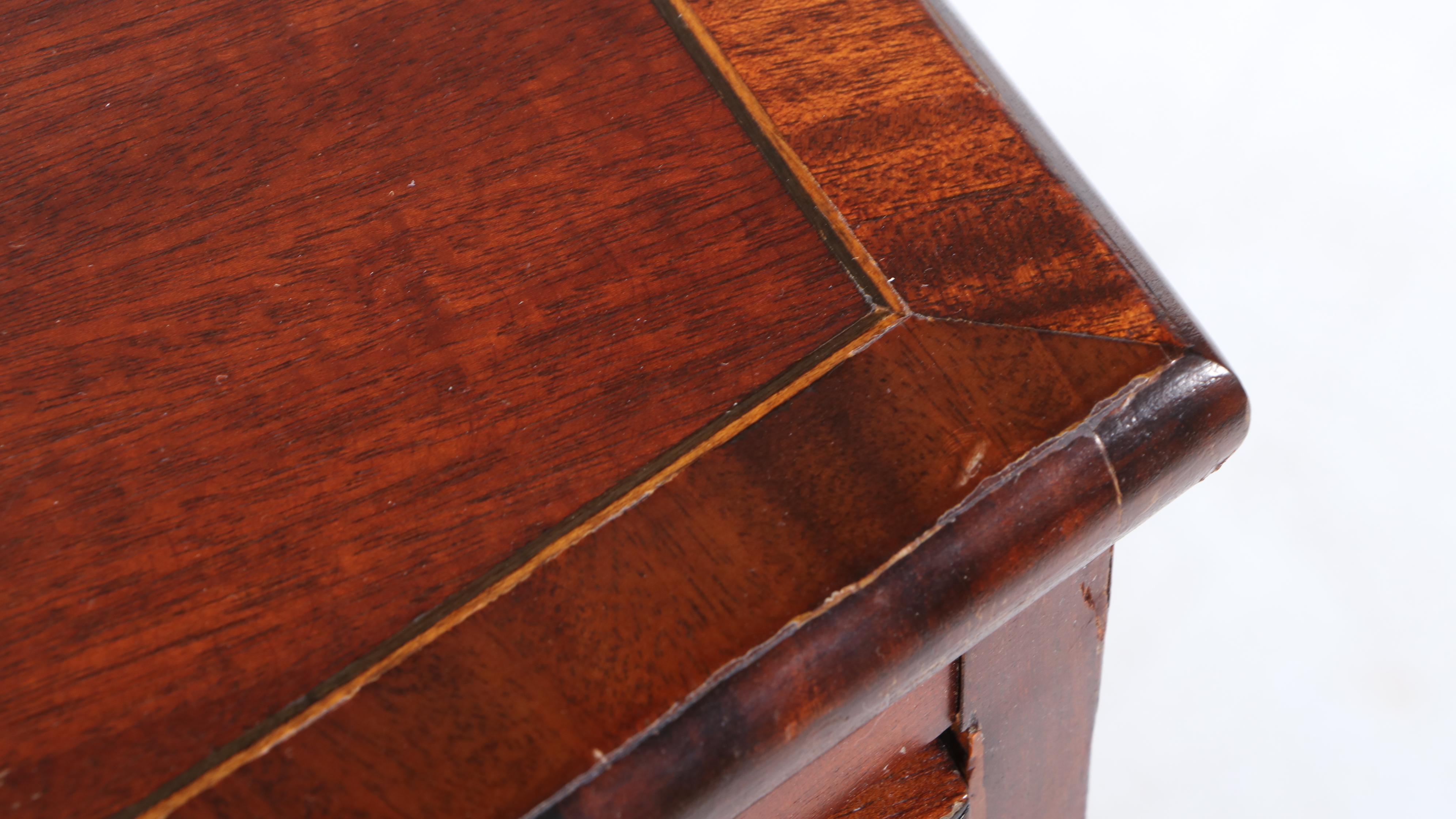 George III Flame Mahogany Five-Drawer Bowfront Chest, Circa 1800