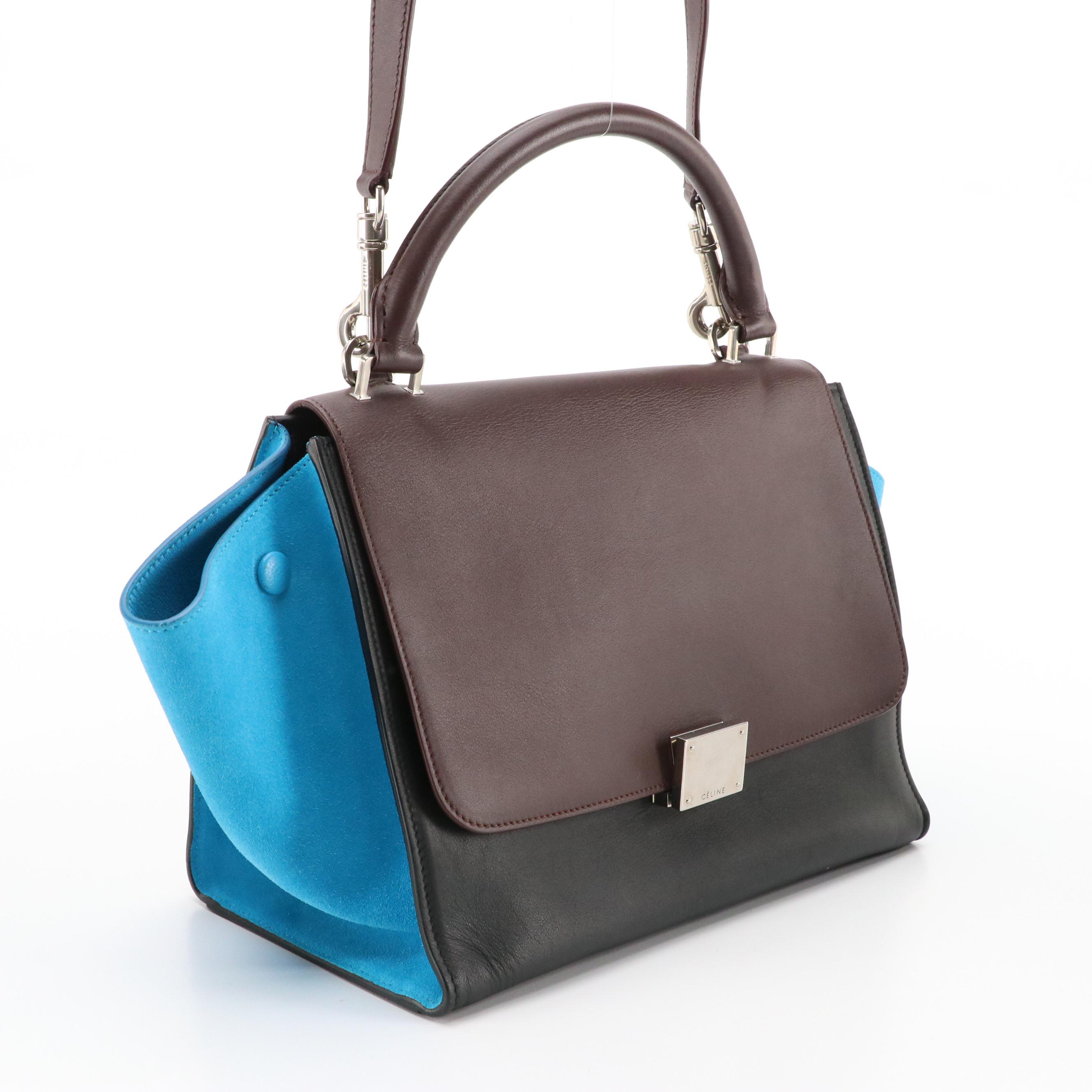 Céline Tricolor Leather Trapeze Two-Way Bag