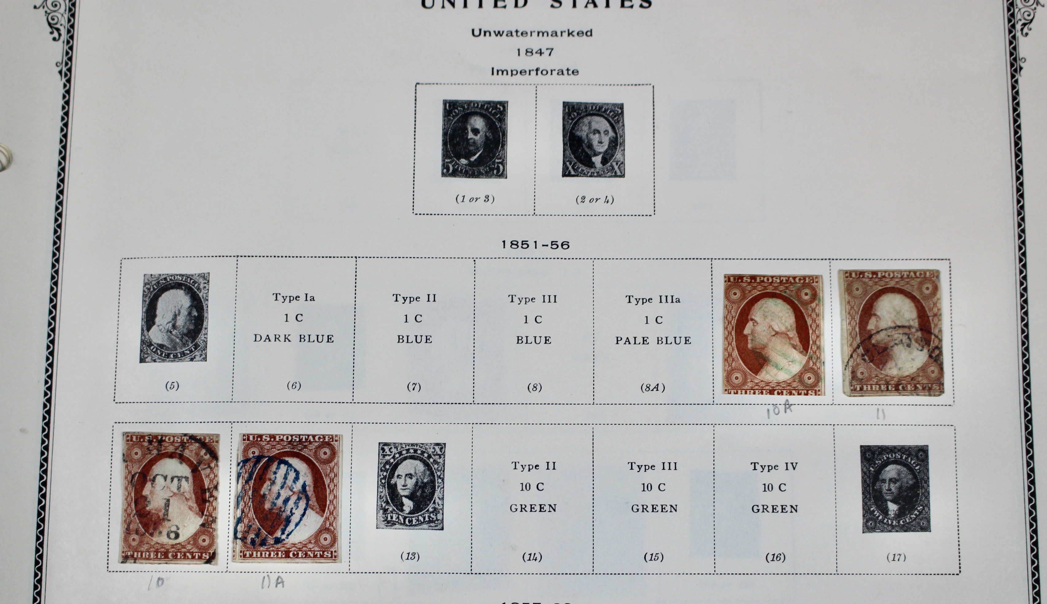 Early U.S. Postage Stamp Collection, 1851 to 1904
