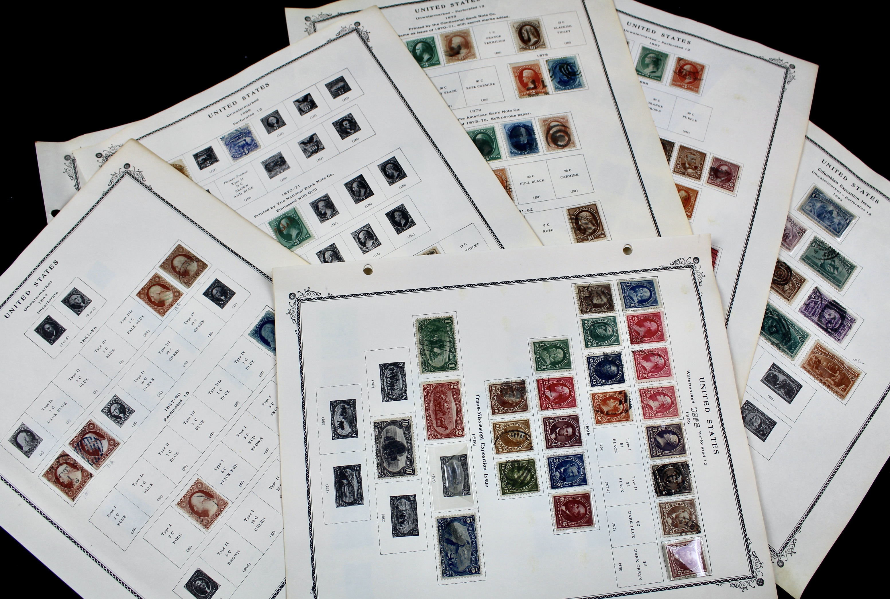 Early U.S. Postage Stamp Collection, 1851 to 1904