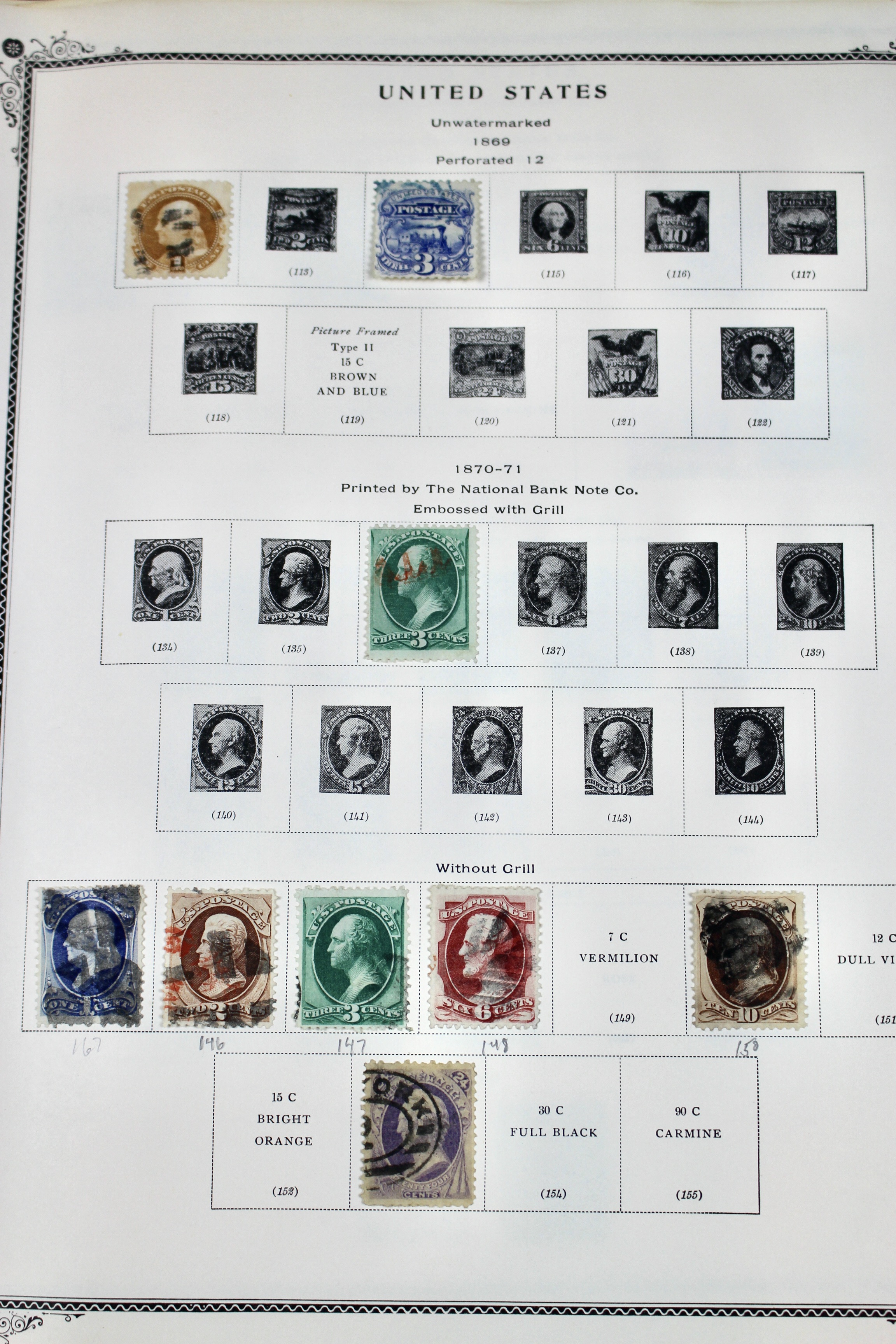Early U.S. Postage Stamp Collection, 1851 to 1904