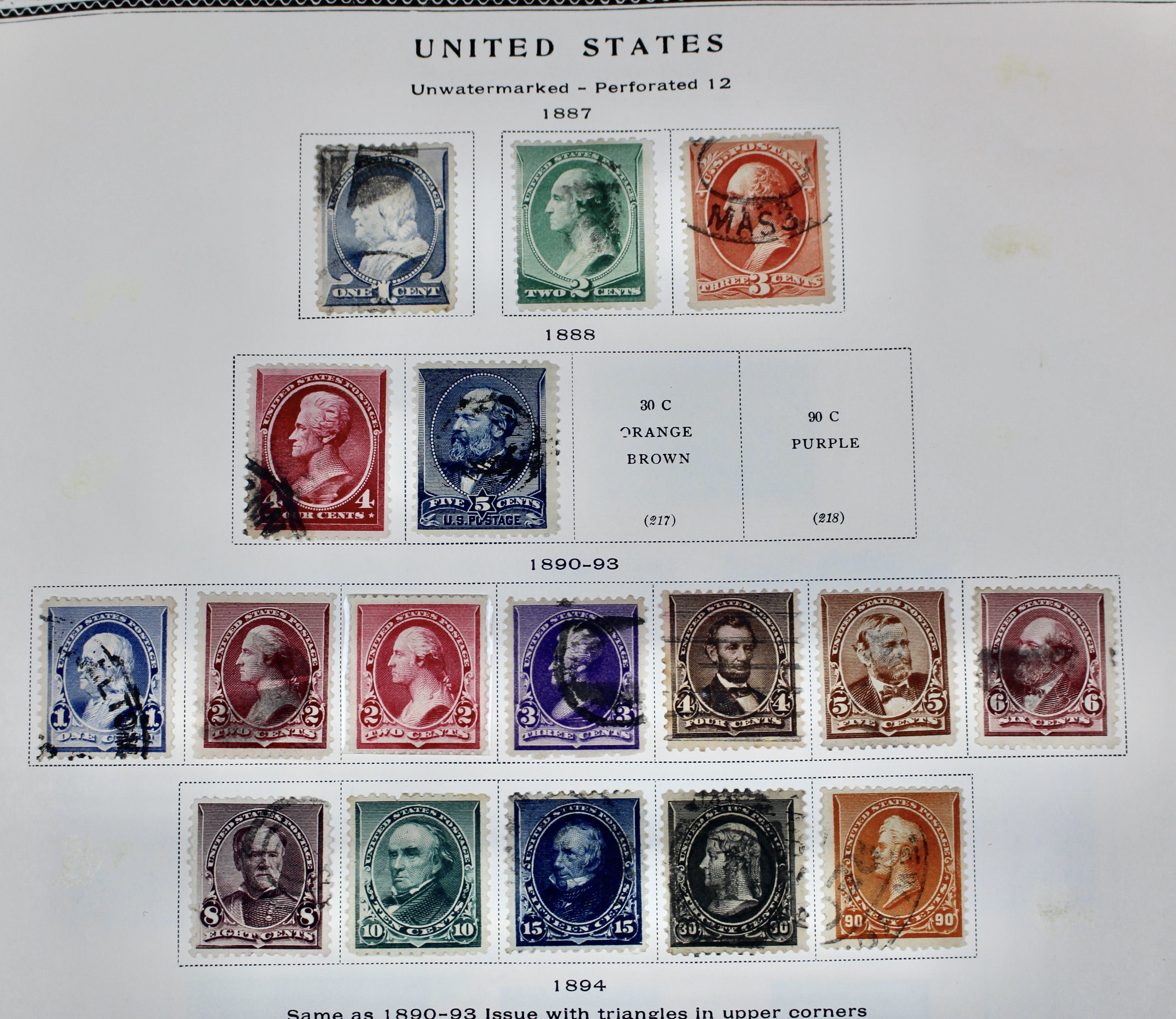 Early U.S. Postage Stamp Collection, 1851 to 1904