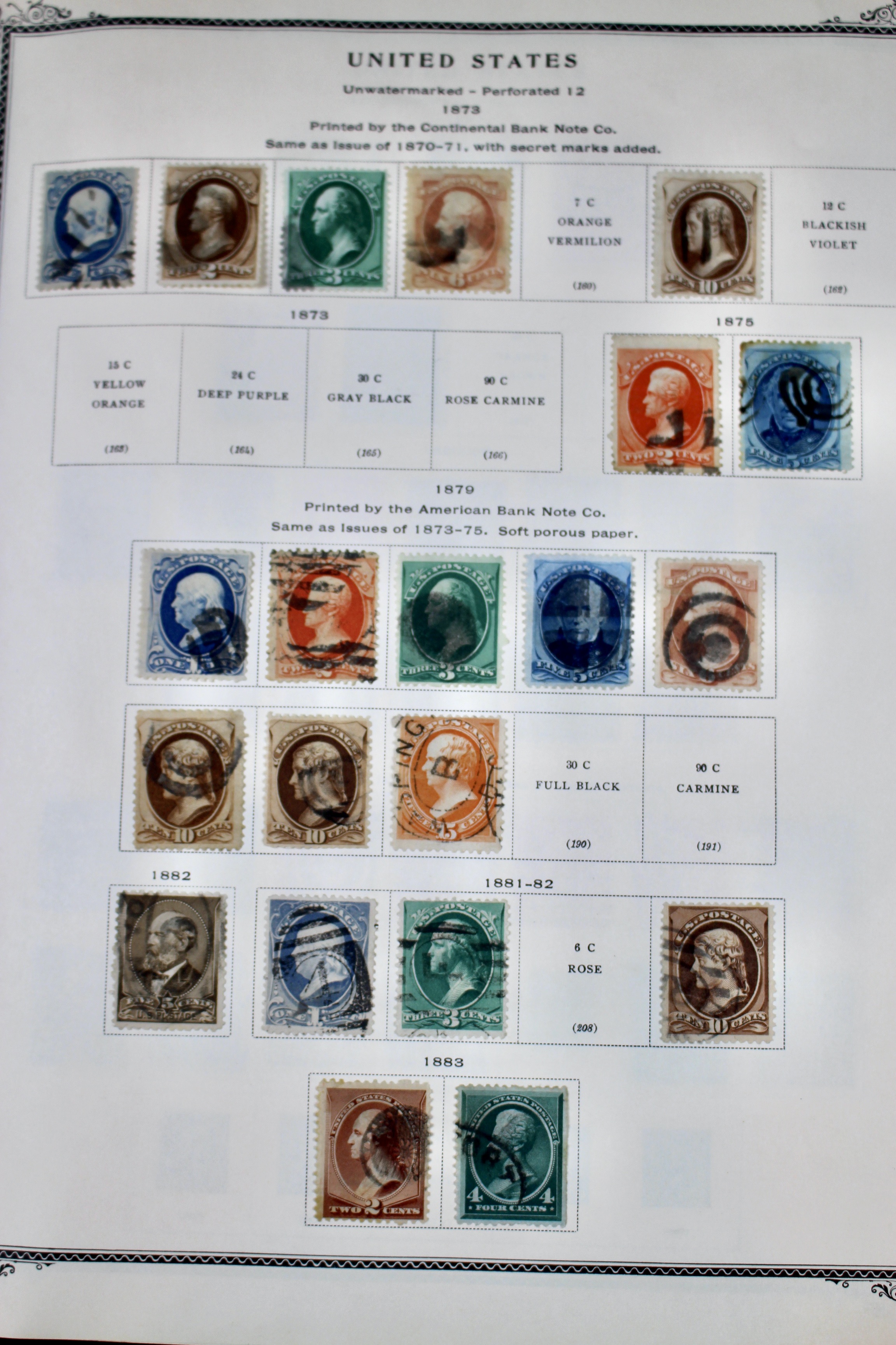 Early U.S. Postage Stamp Collection, 1851 to 1904