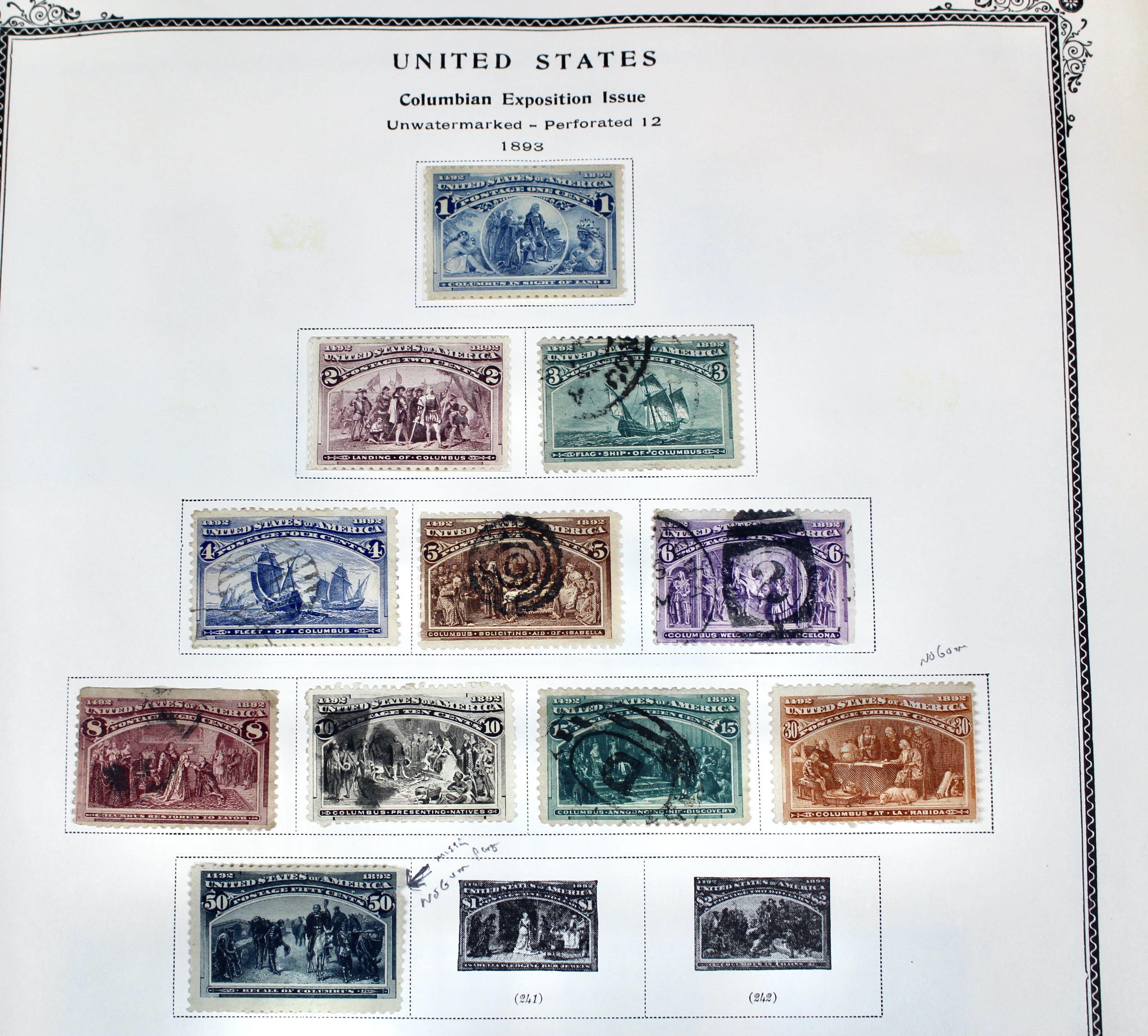 Early U.S. Postage Stamp Collection, 1851 to 1904