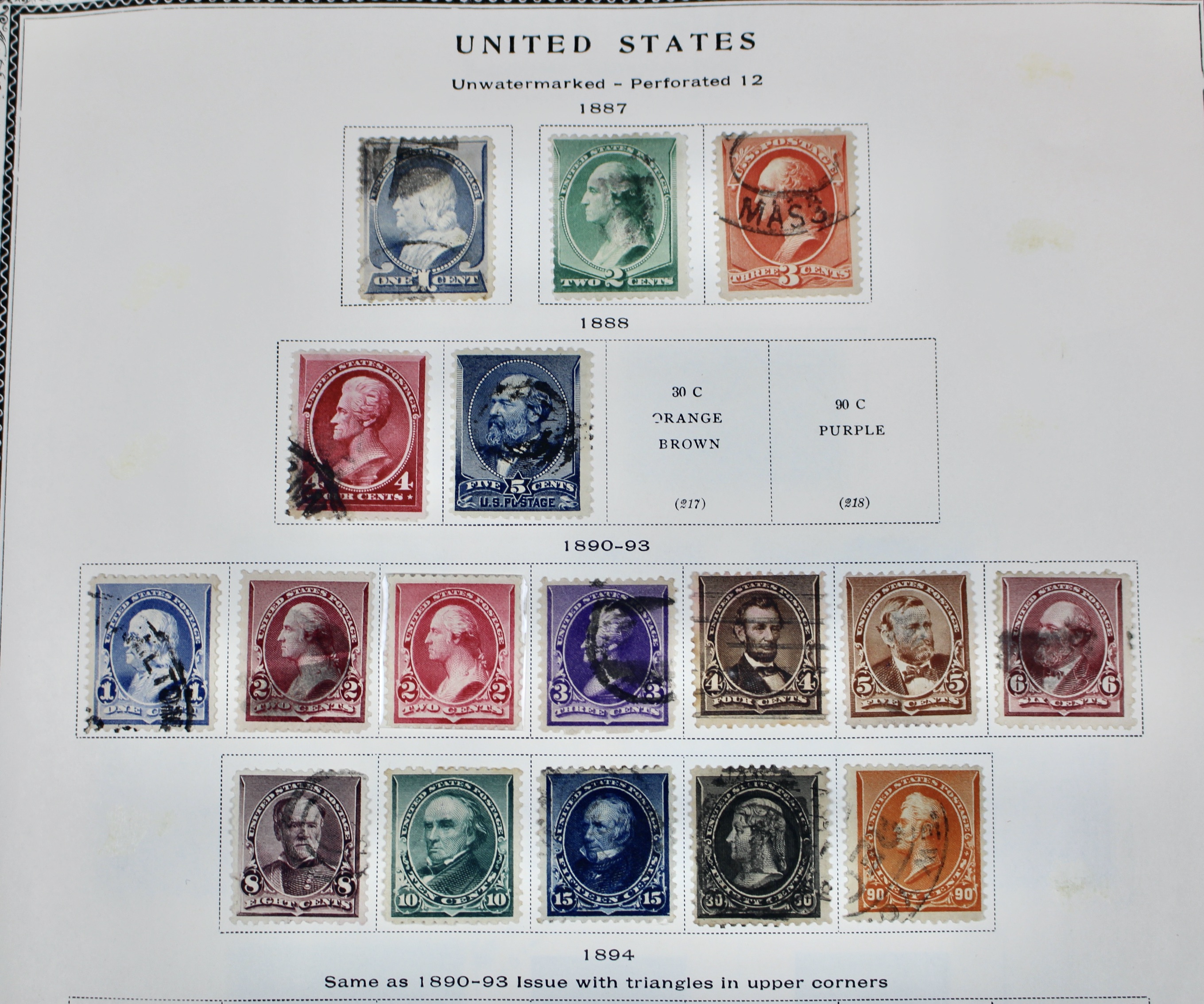 Early U.S. Postage Stamp Collection, 1851 to 1904