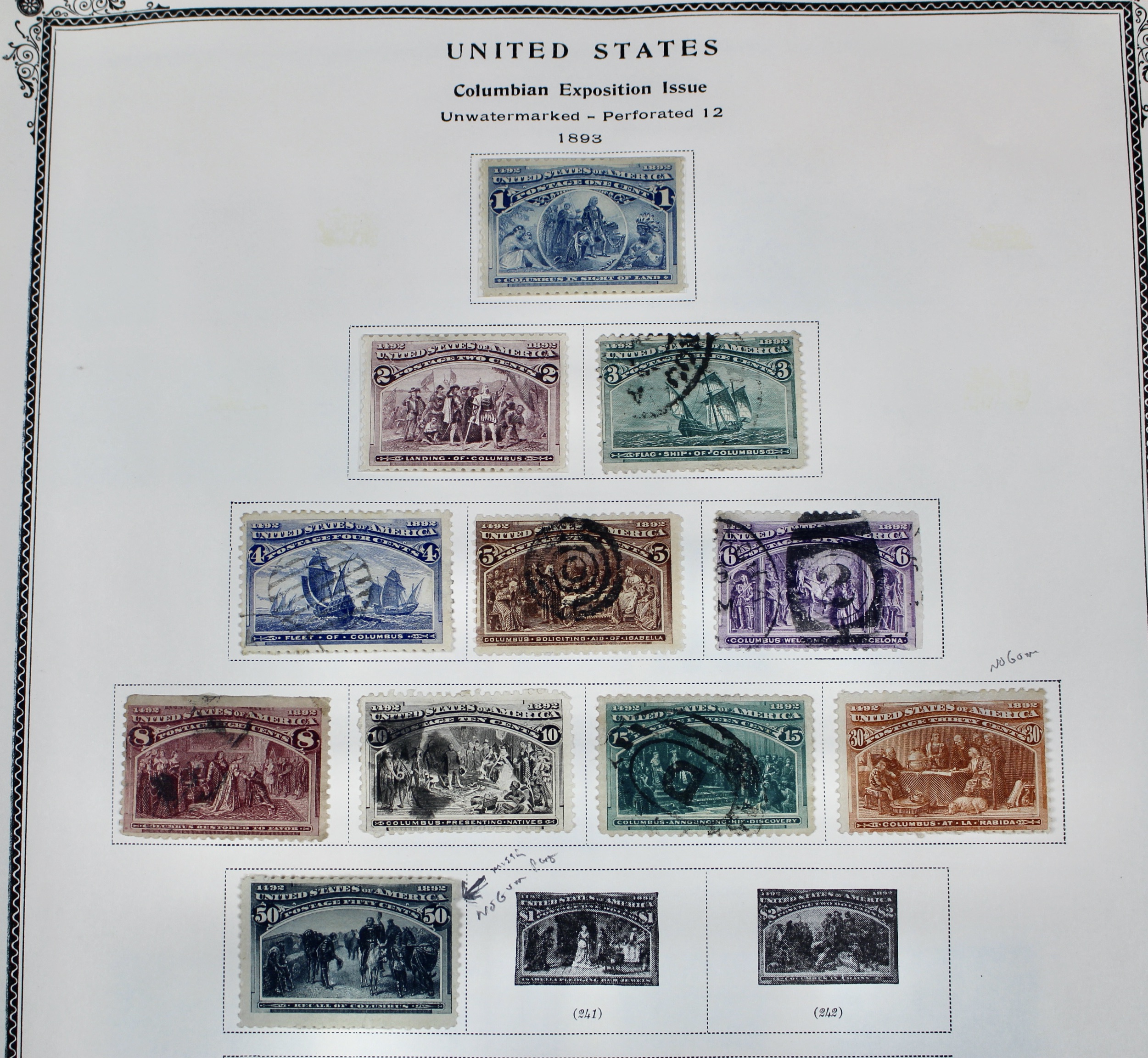 Early U.S. Postage Stamp Collection, 1851 to 1904