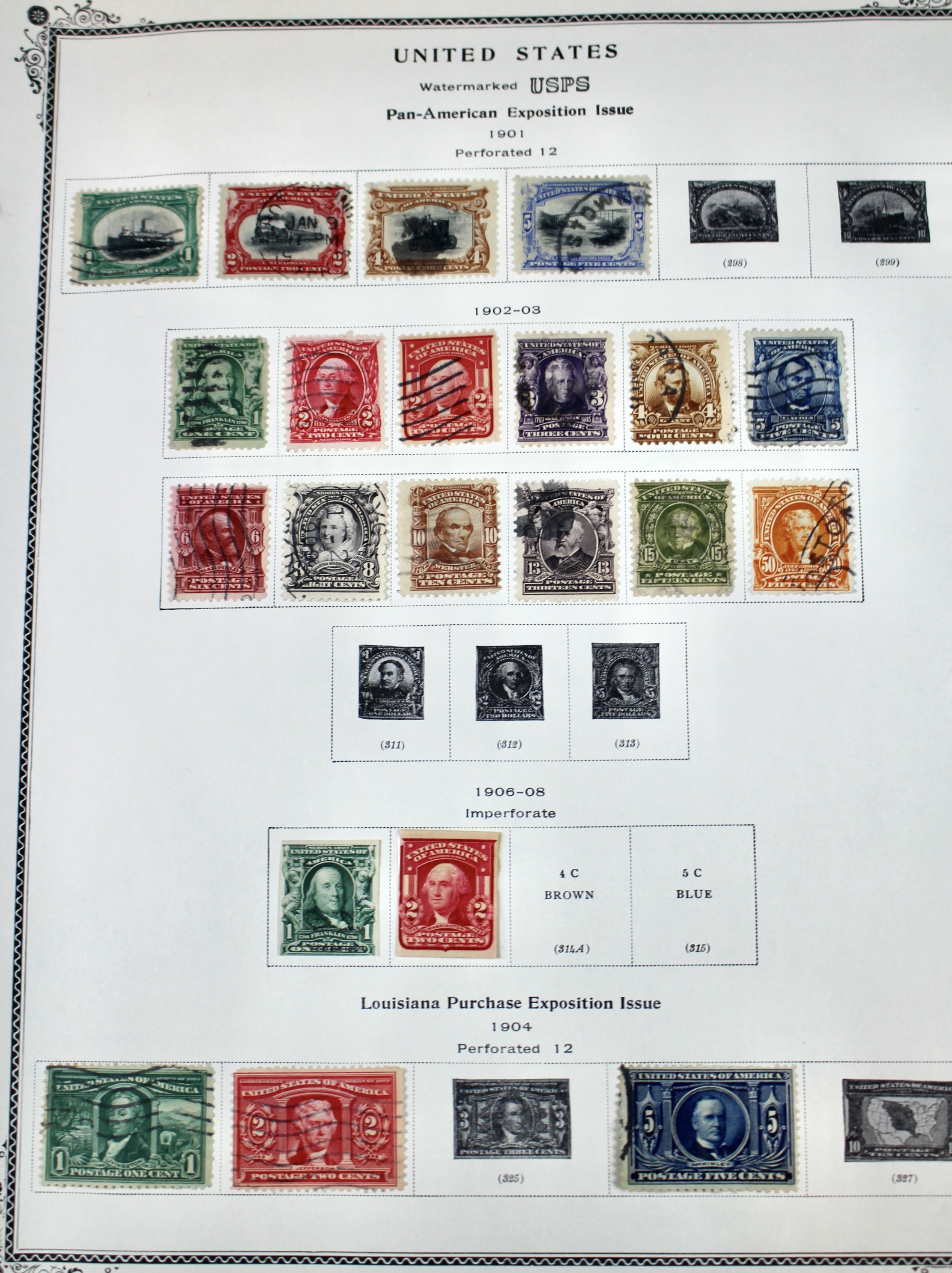 Early U.S. Postage Stamp Collection, 1851 to 1904
