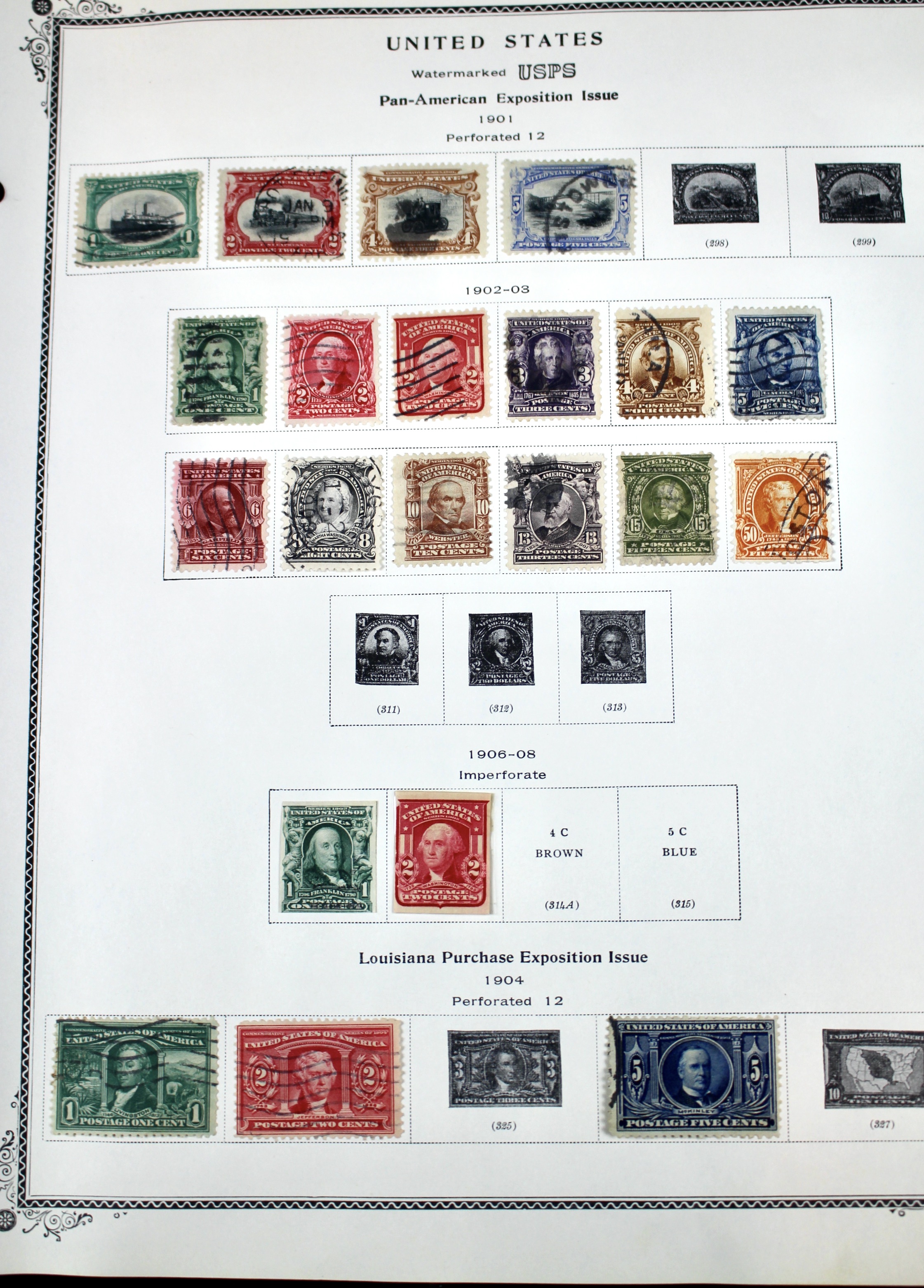 Early U.S. Postage Stamp Collection, 1851 to 1904