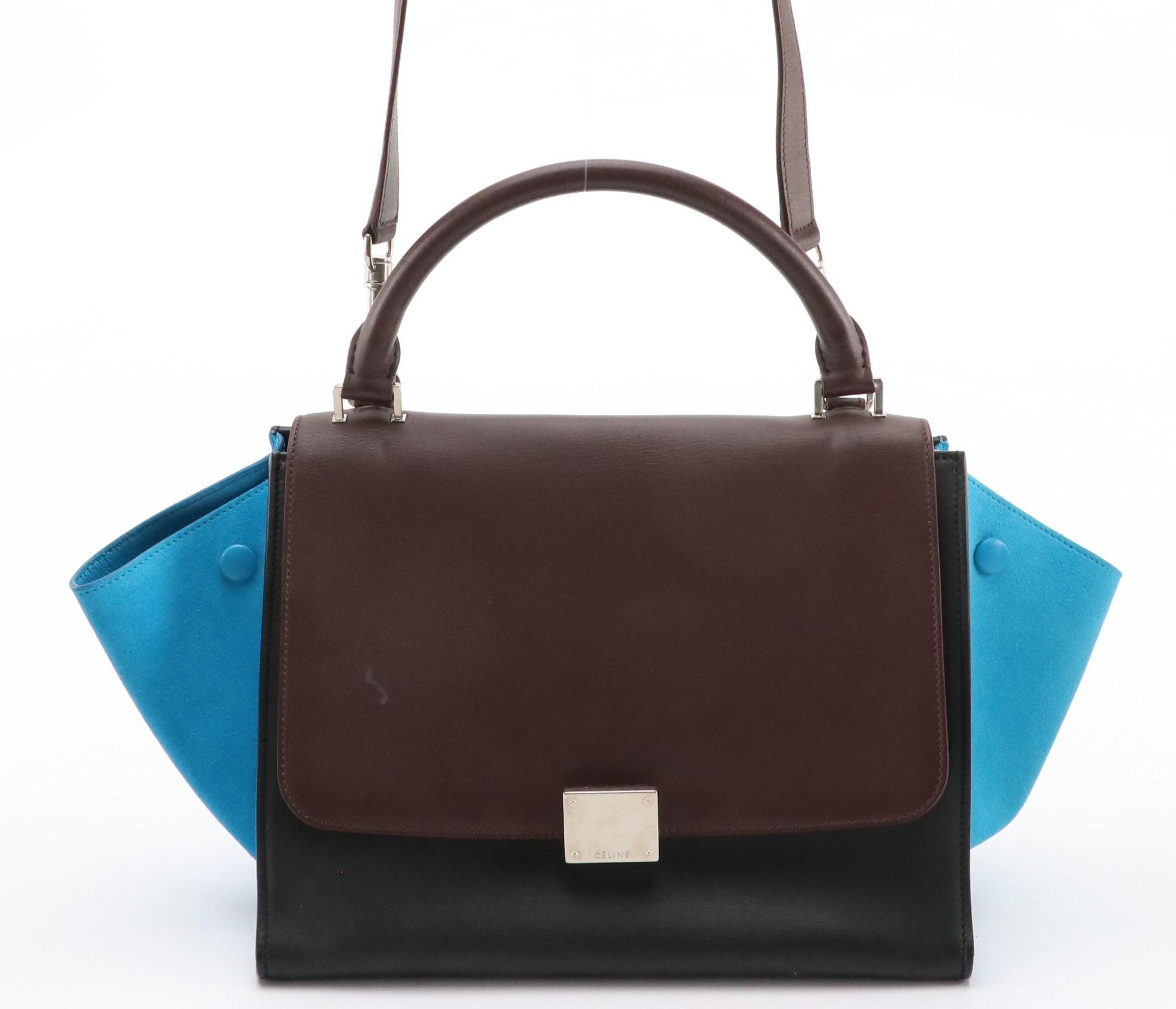 Céline Tricolor Leather Trapeze Two-Way Bag