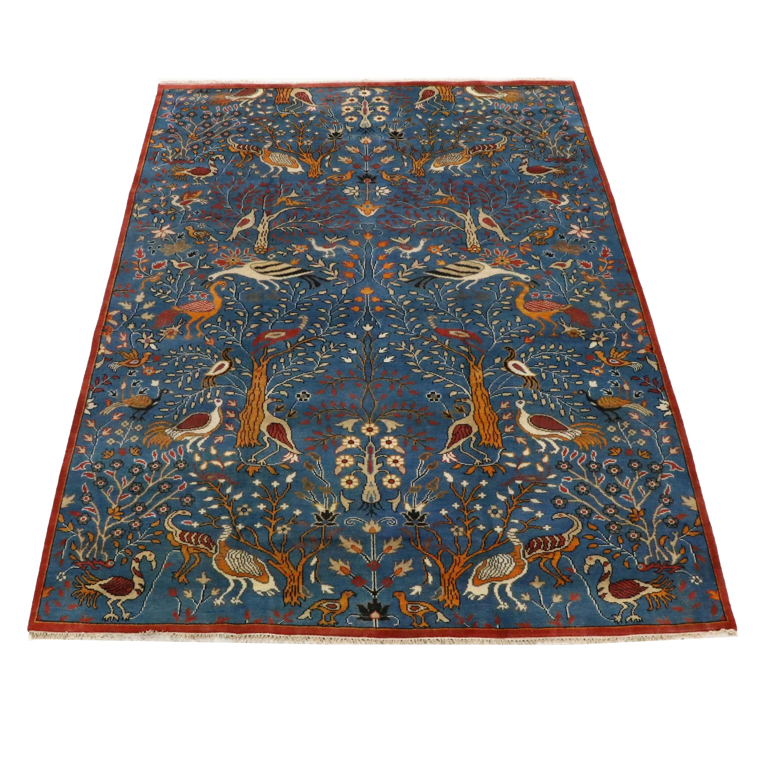 9'9 x 14' Hand-Knotted Indo-Persian Pictorial Room-Sized Rug