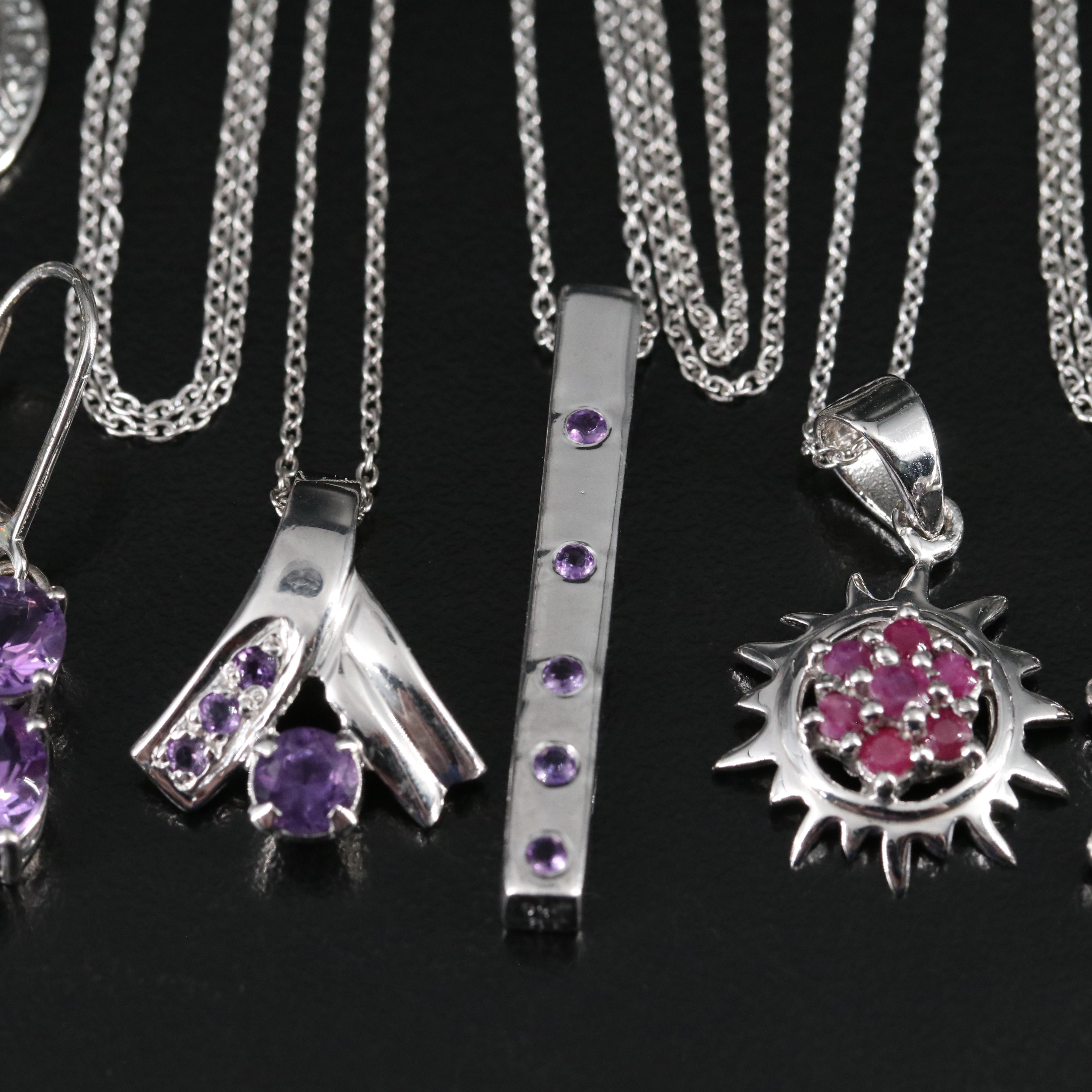 14 Assorted Sterling Silver Rings, Necklaces, Earrings, and Pendants