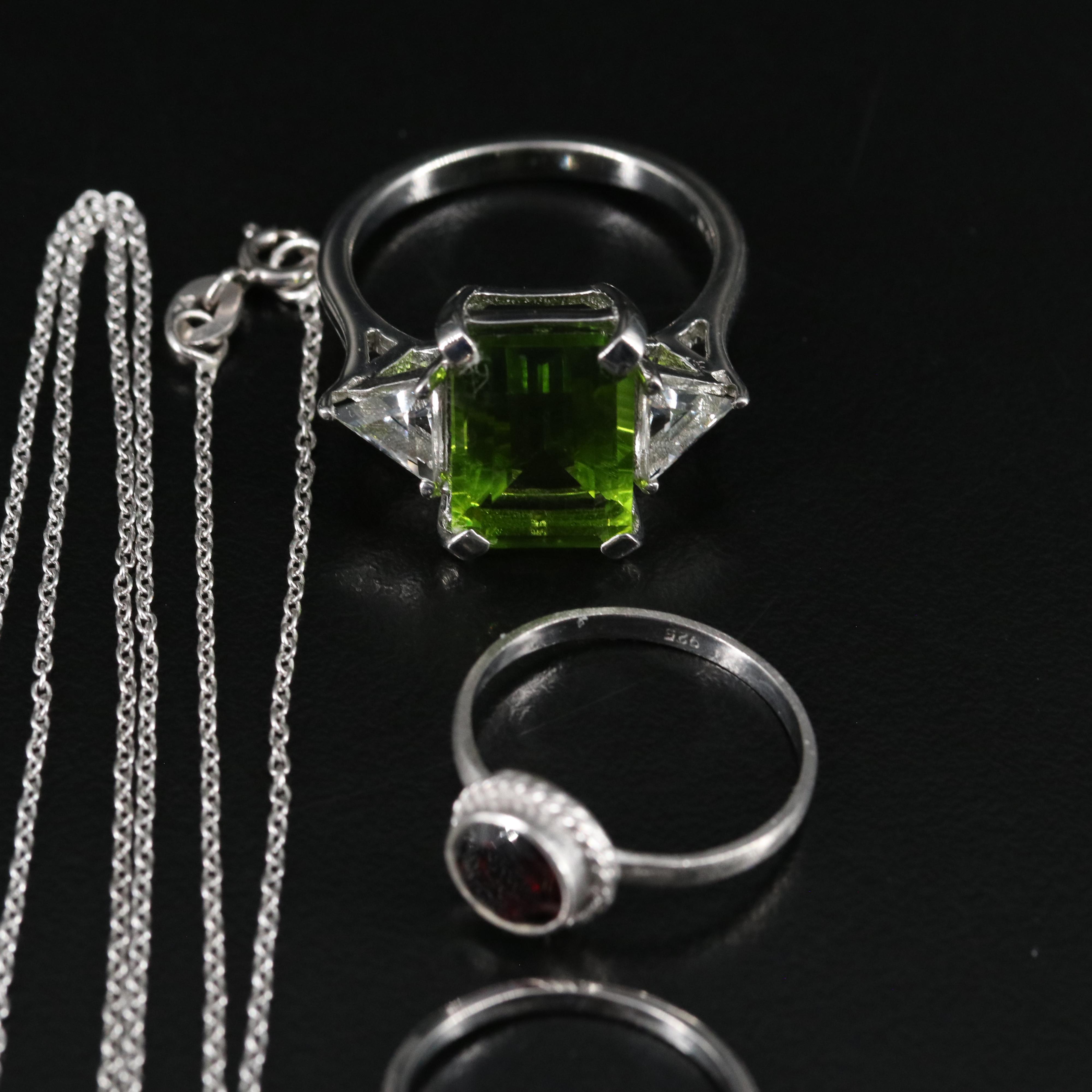 14 Assorted Sterling Silver Rings, Necklaces, Earrings, and Pendants