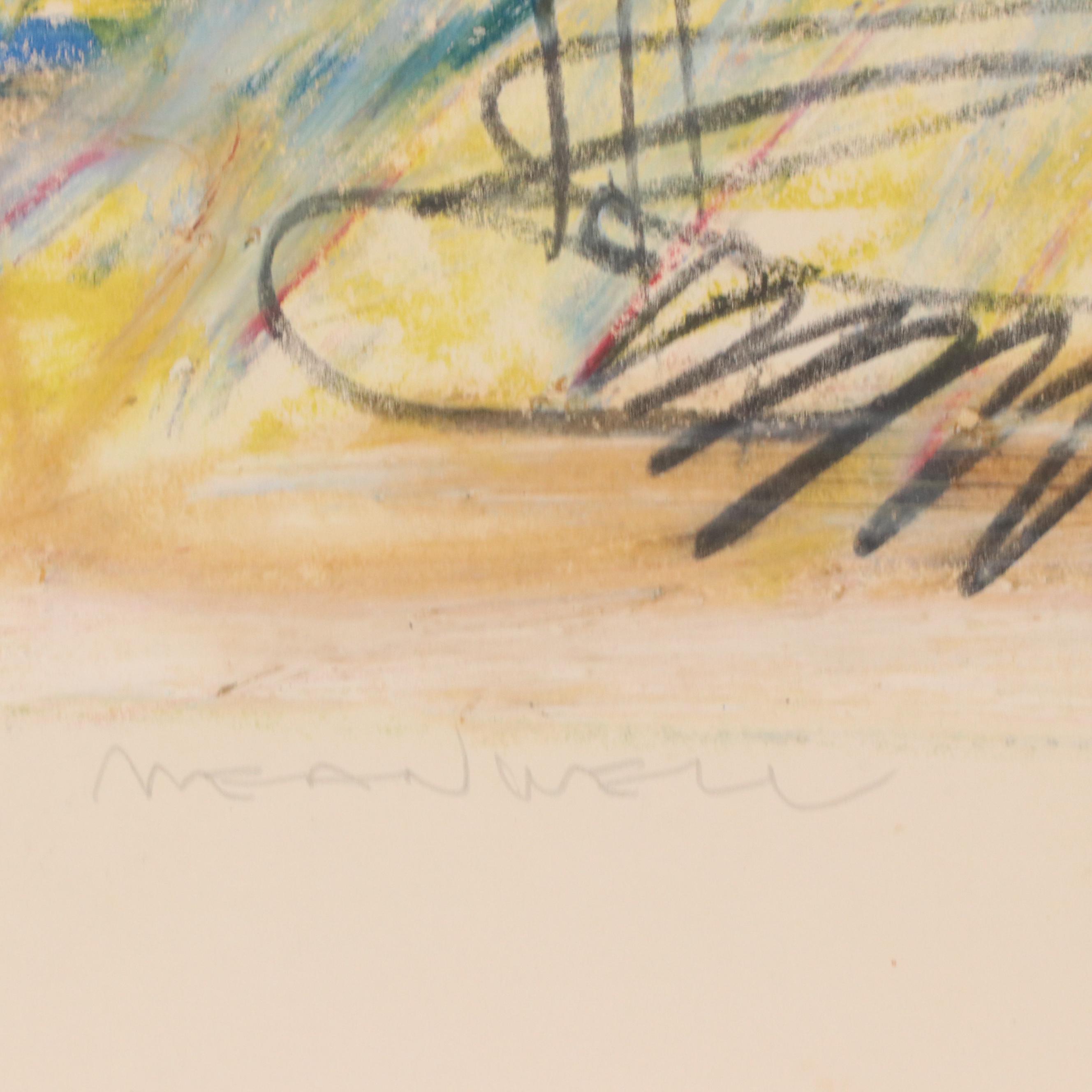 Jack Meanwell Expressionist Gestural Figure Study, Late 20th Century