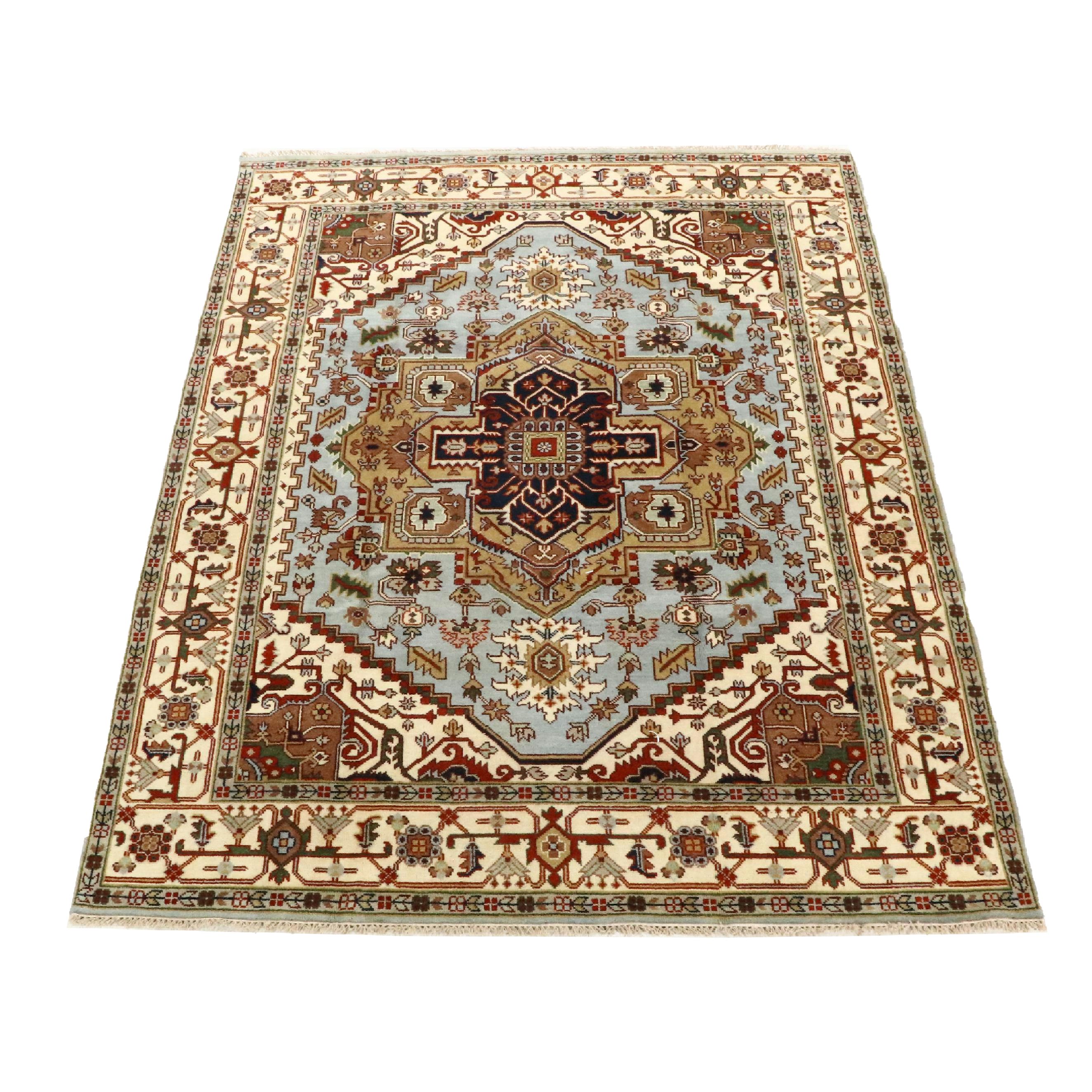 9' x 11'11 Hand-Knotted Indo-Persian Heriz Room-Sized Rug