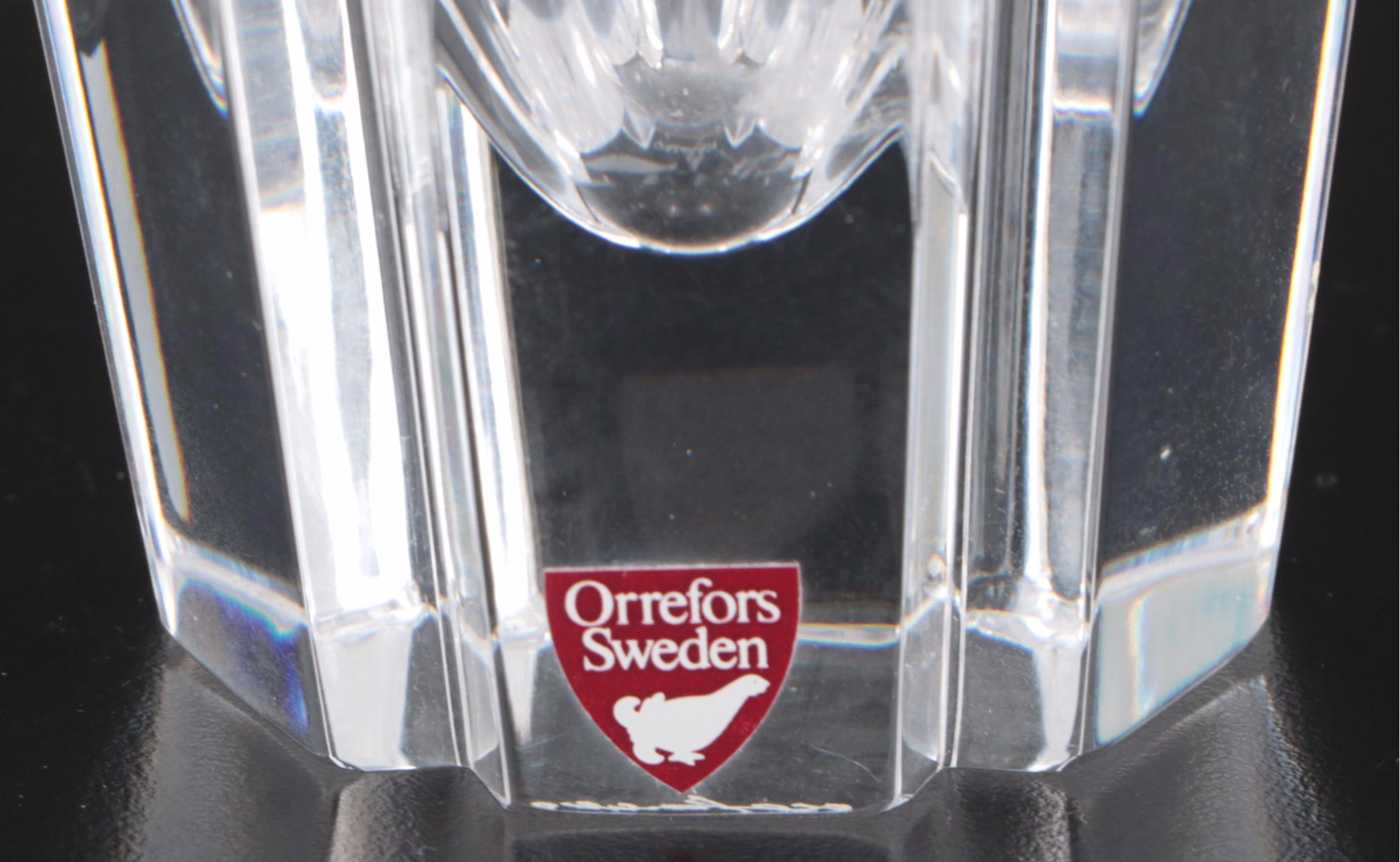 Gorham Sterling Spoon with Orrefors Crystal Vase and Other Tableware