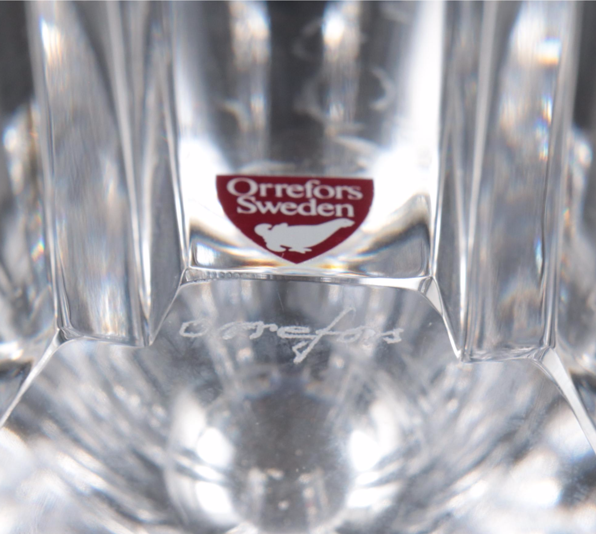 Gorham Sterling Spoon with Orrefors Crystal Vase and Other Tableware