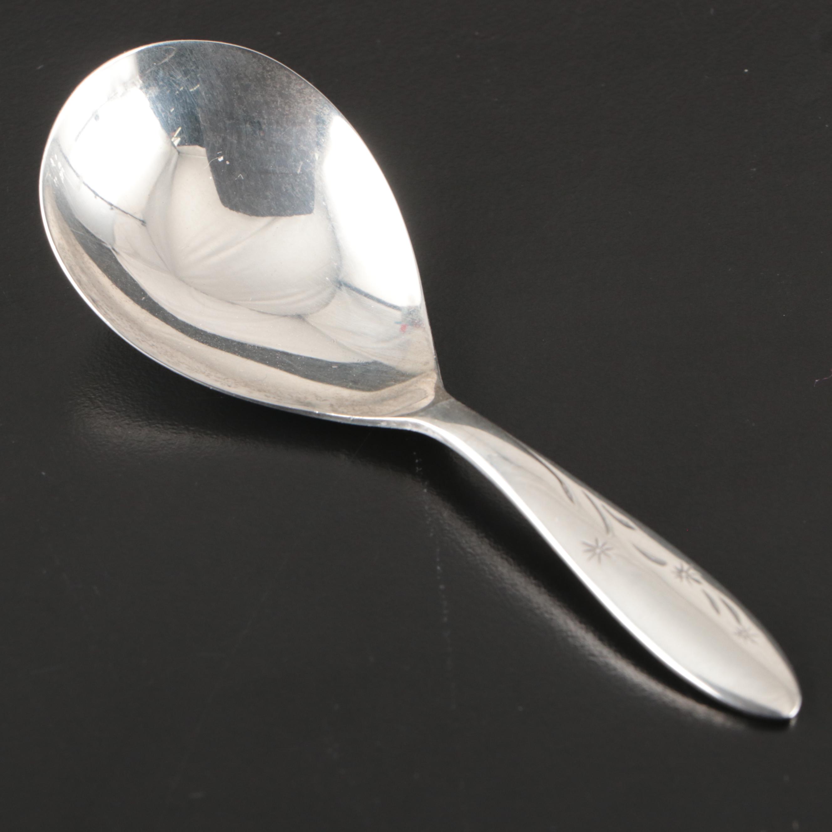 Gorham Sterling Spoon with Orrefors Crystal Vase and Other Tableware