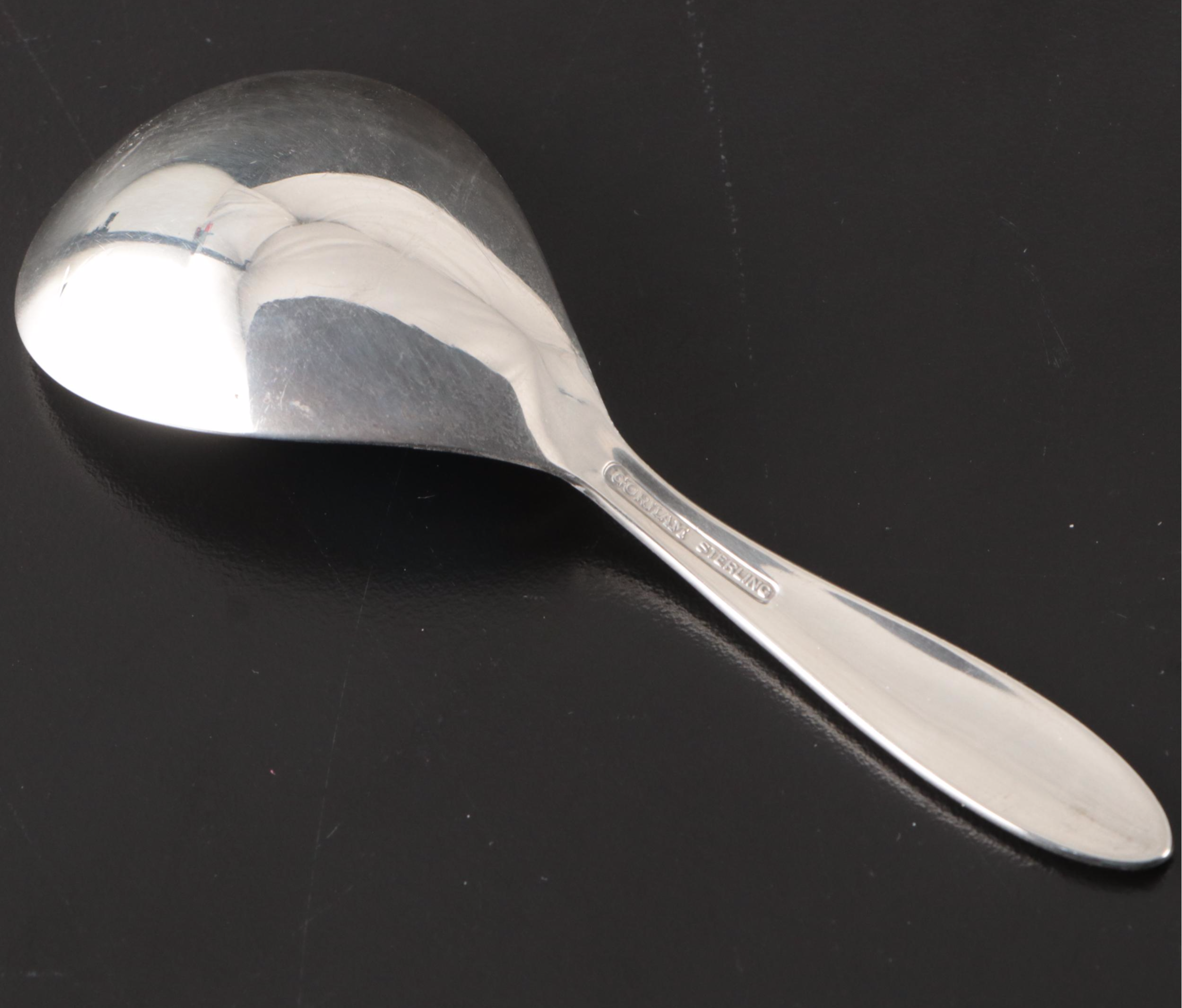 Gorham Sterling Spoon with Orrefors Crystal Vase and Other Tableware