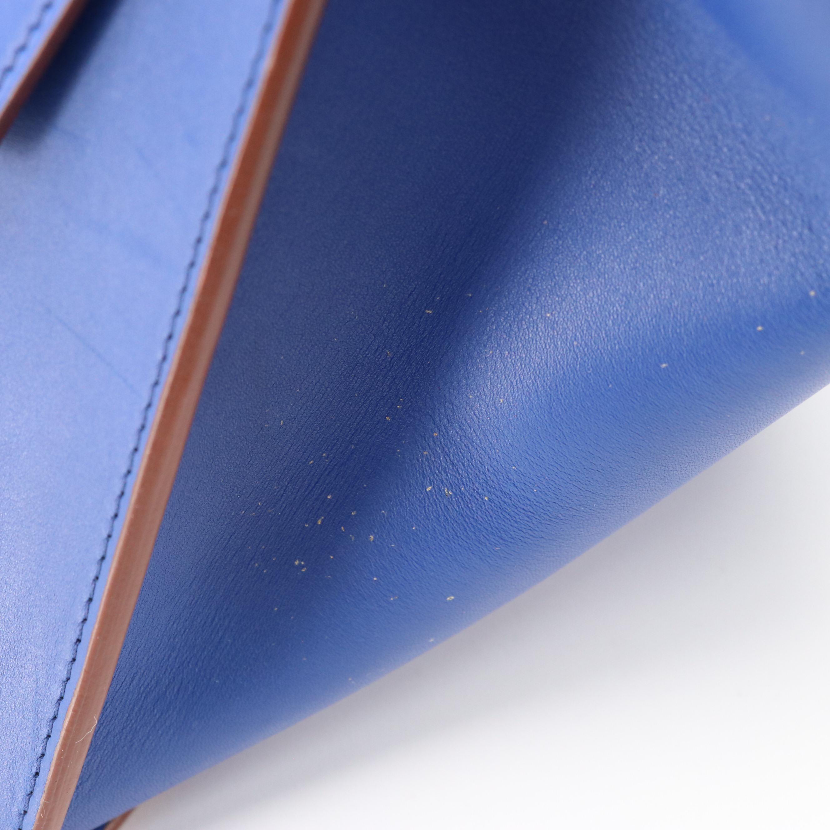 Céline Large Tie Tote in Cobalt Blue Calfskin Leather