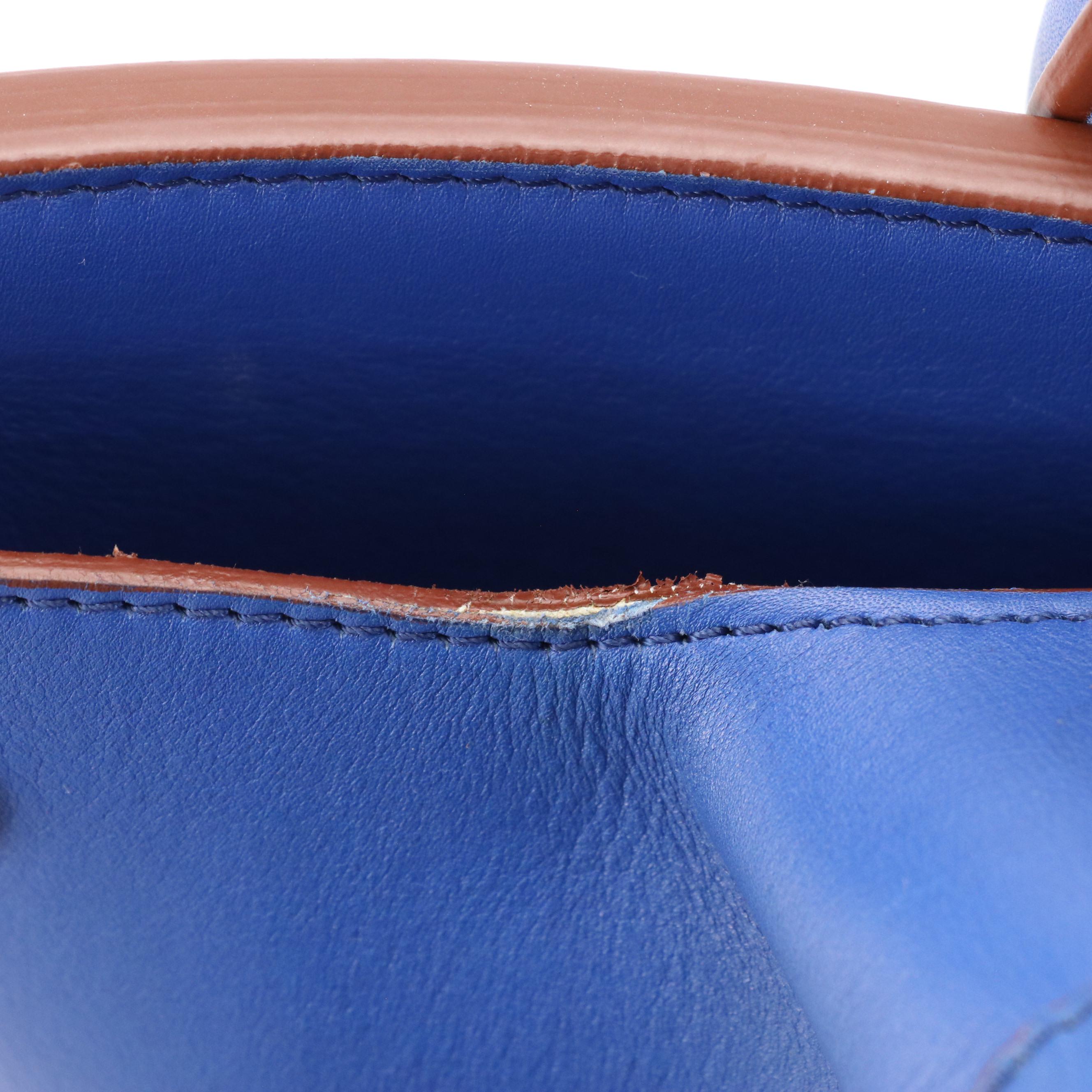 Céline Large Tie Tote in Cobalt Blue Calfskin Leather