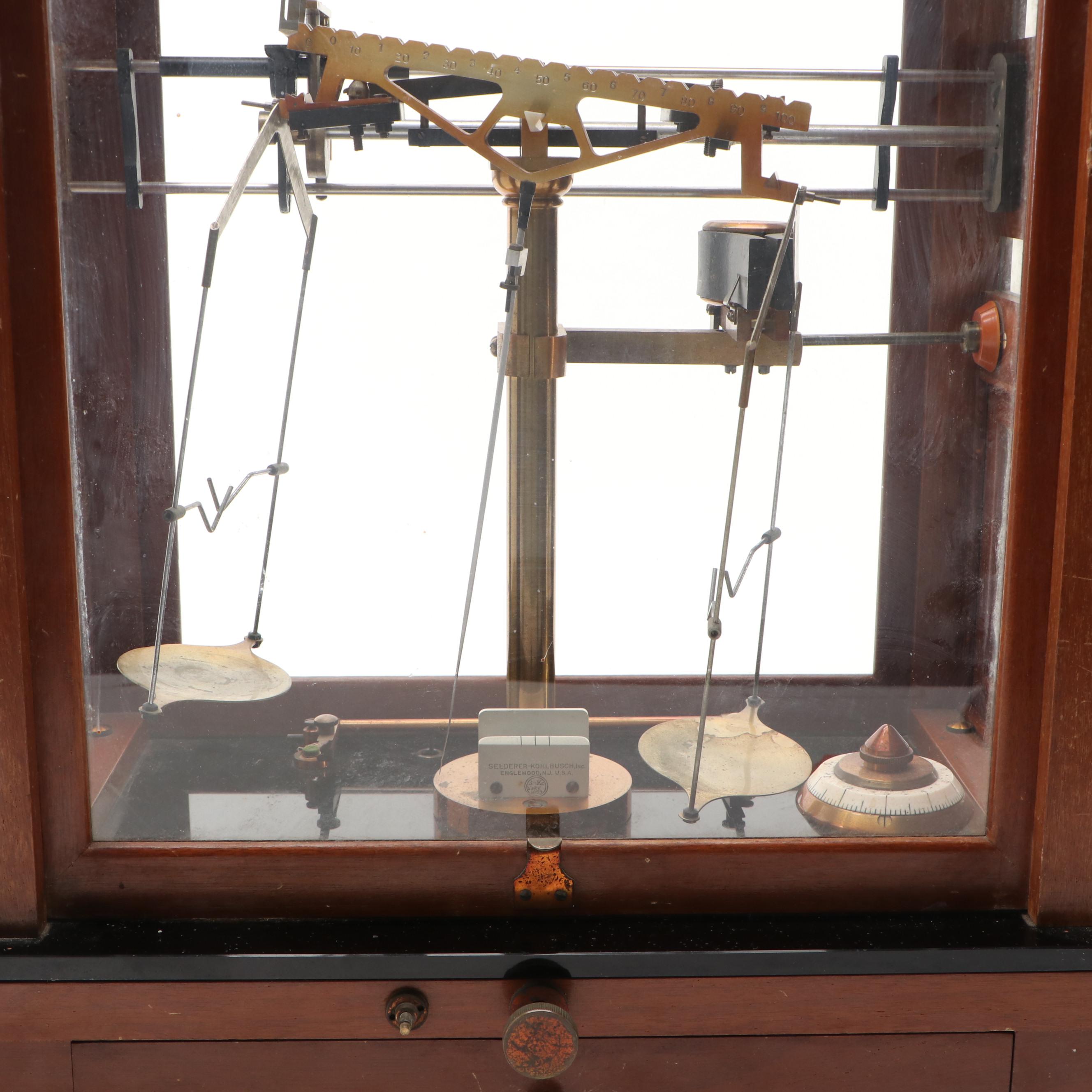 Seederer-Kohlbusch Inc. Apothecary Balance Scale with Cabinet