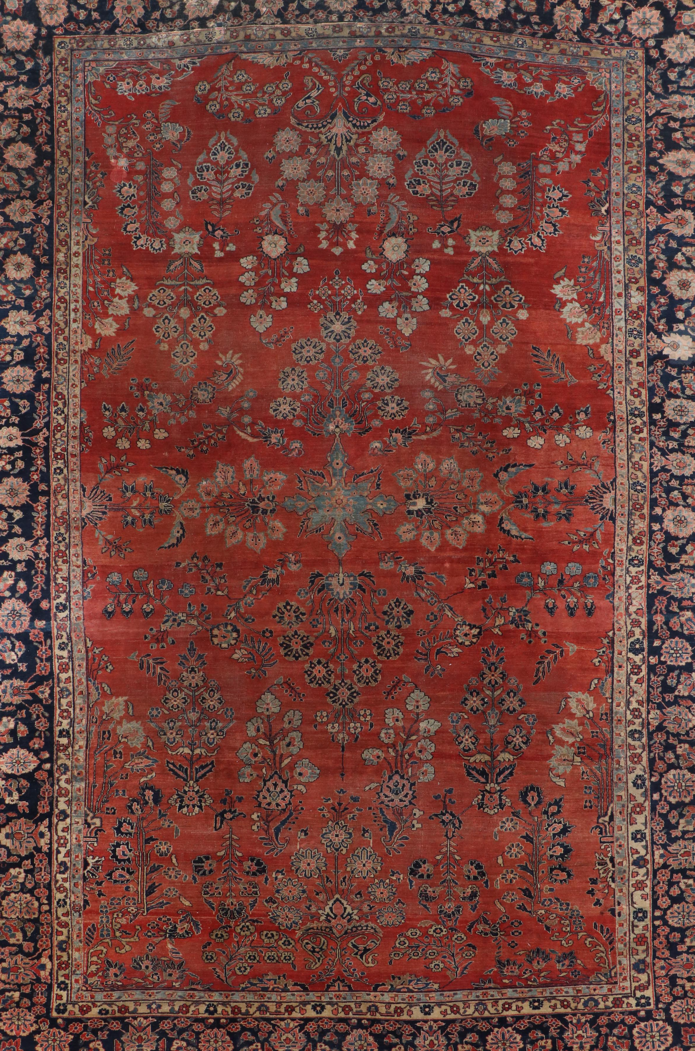 9'10 x 14'8 Hand-Knotted Persian Kerman Room Sized Rug