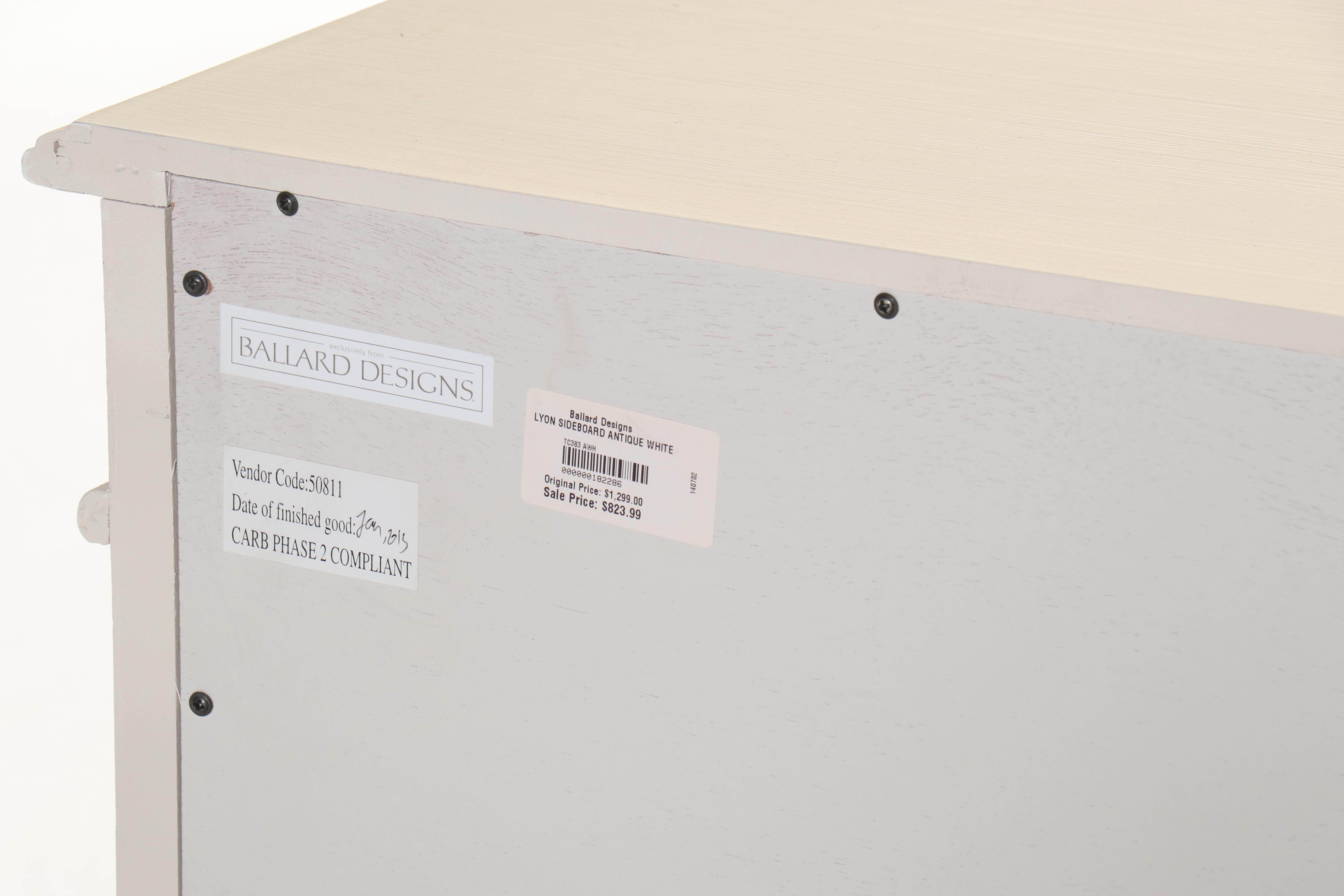 Ballard Designs "Lyon" Painted Wood and Mirrored Sideboard