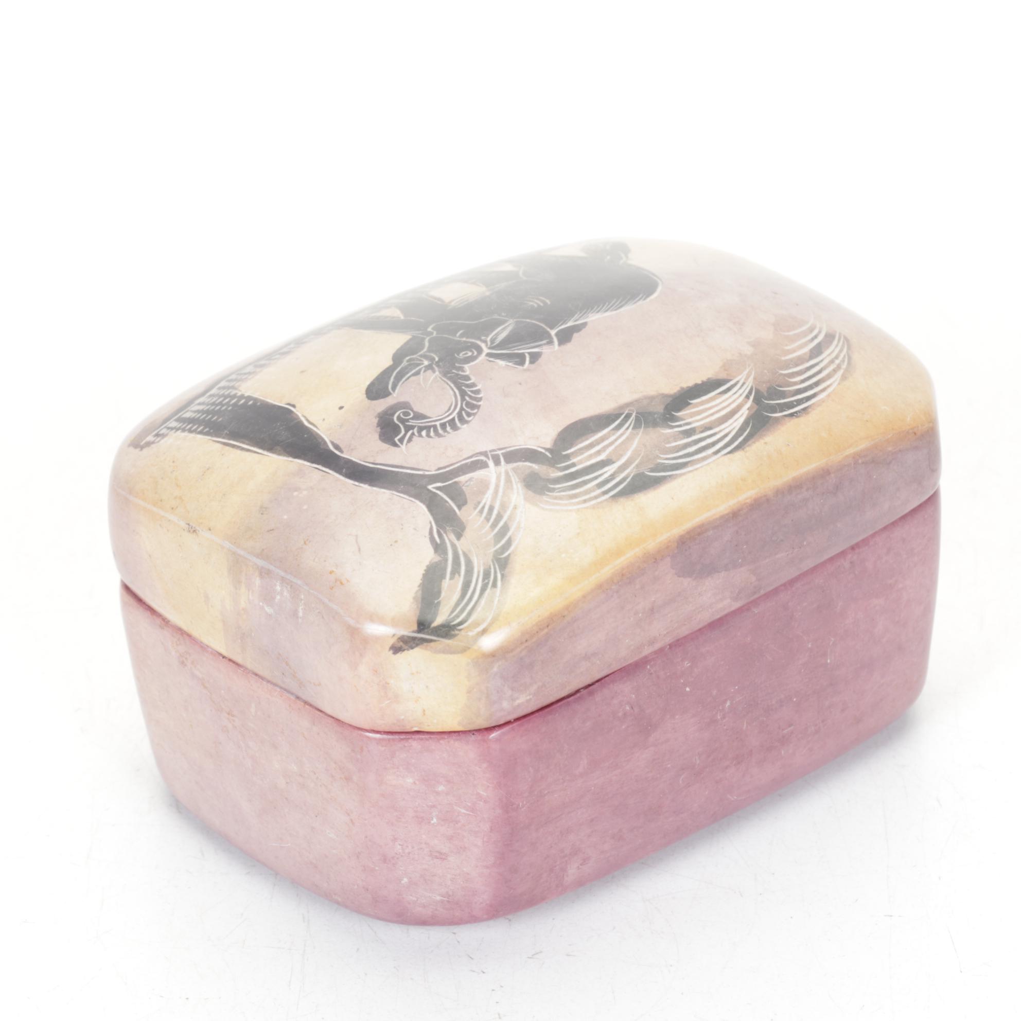 Ceramic Mini Tagine, Vases and Kenyan Carved Soapstone Box