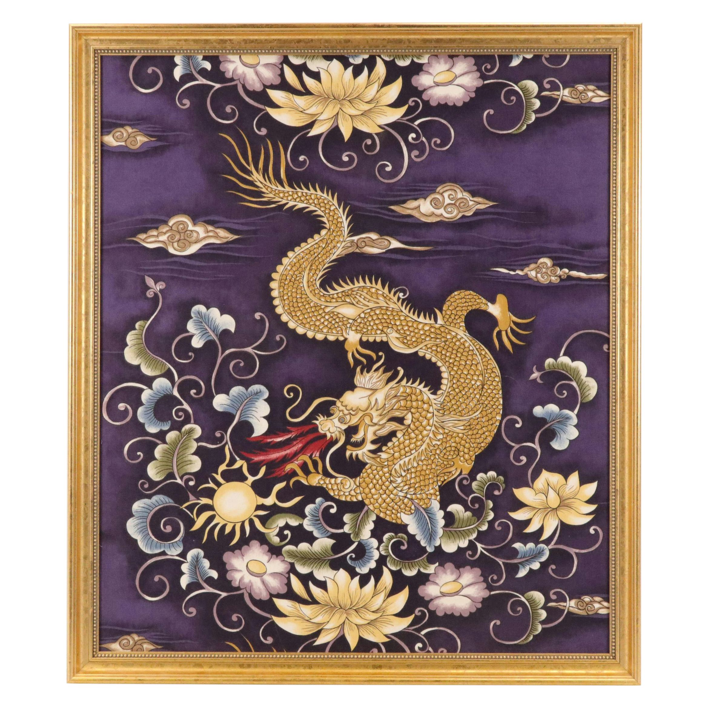 Southeast Asian Printed Textile with Dragon Motif