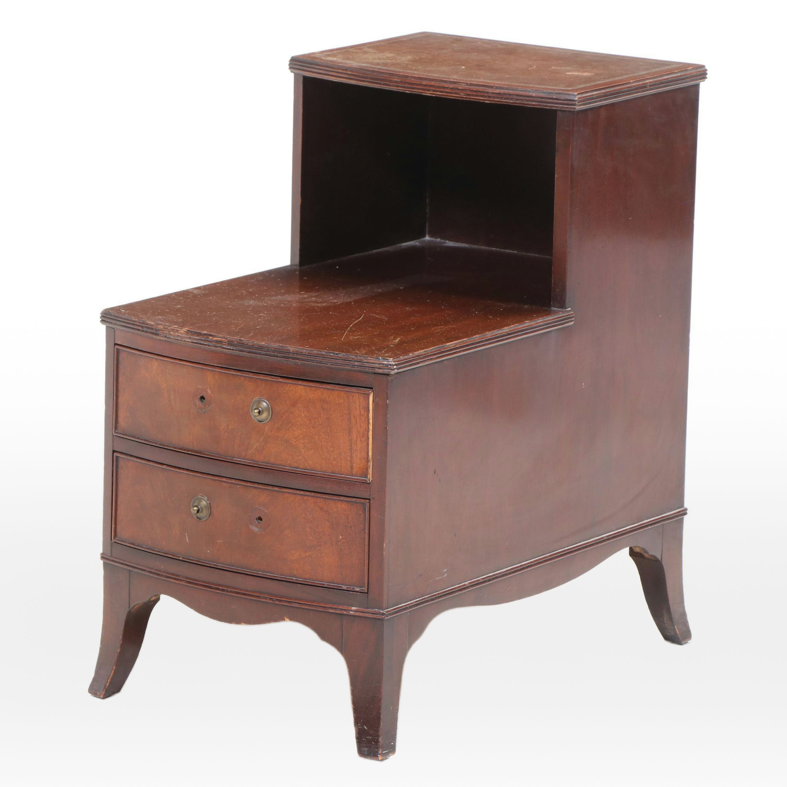 Federal Style Mahogany Stepback Side Table, Early to Mid-20th Century