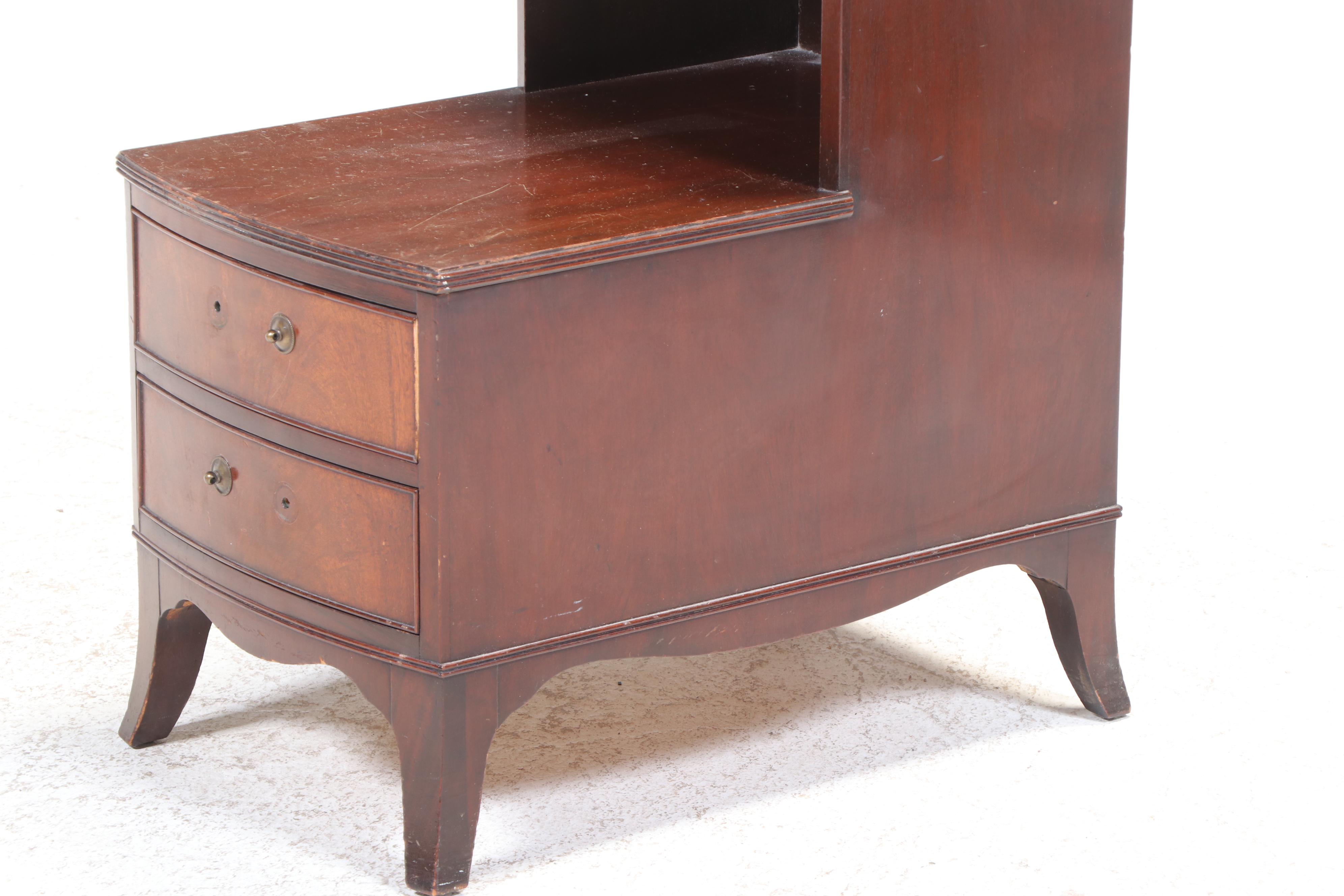Federal Style Mahogany Stepback Side Table, Early to Mid-20th Century