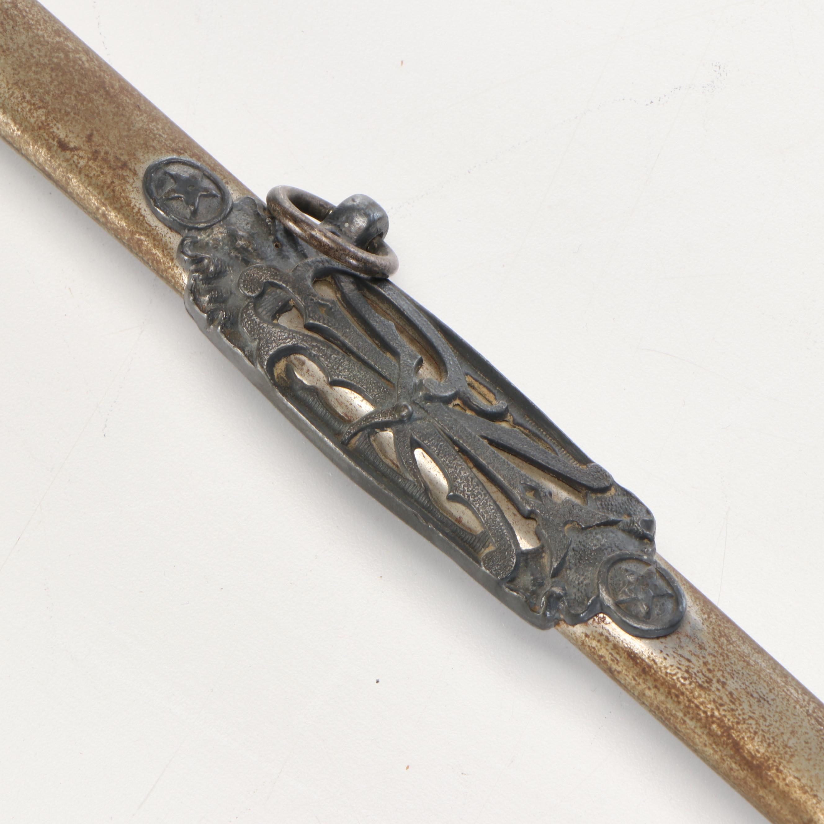 Knights of Pythias Metal Fraternal Parade Sword, Late 19th/Early 20th Century