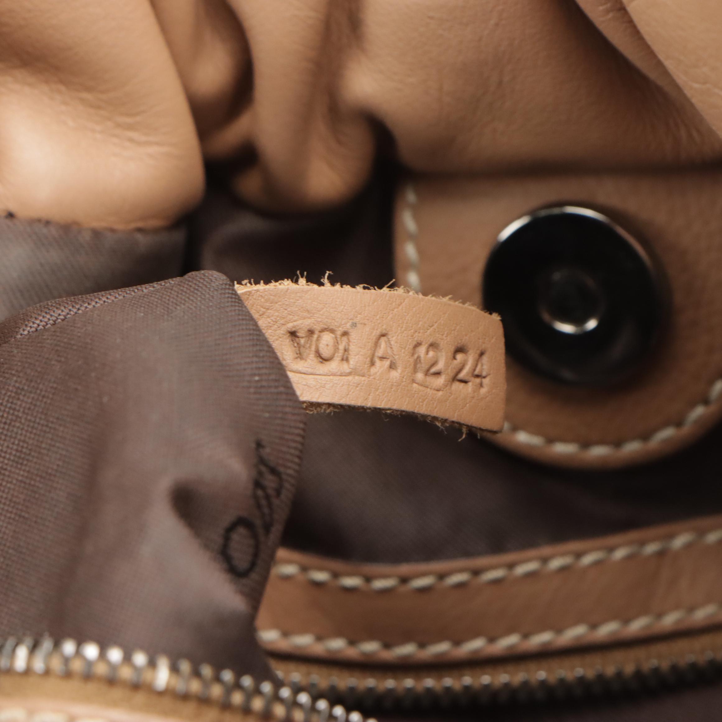 Tod's Drawstring Tote in Brown Calfskin Leather