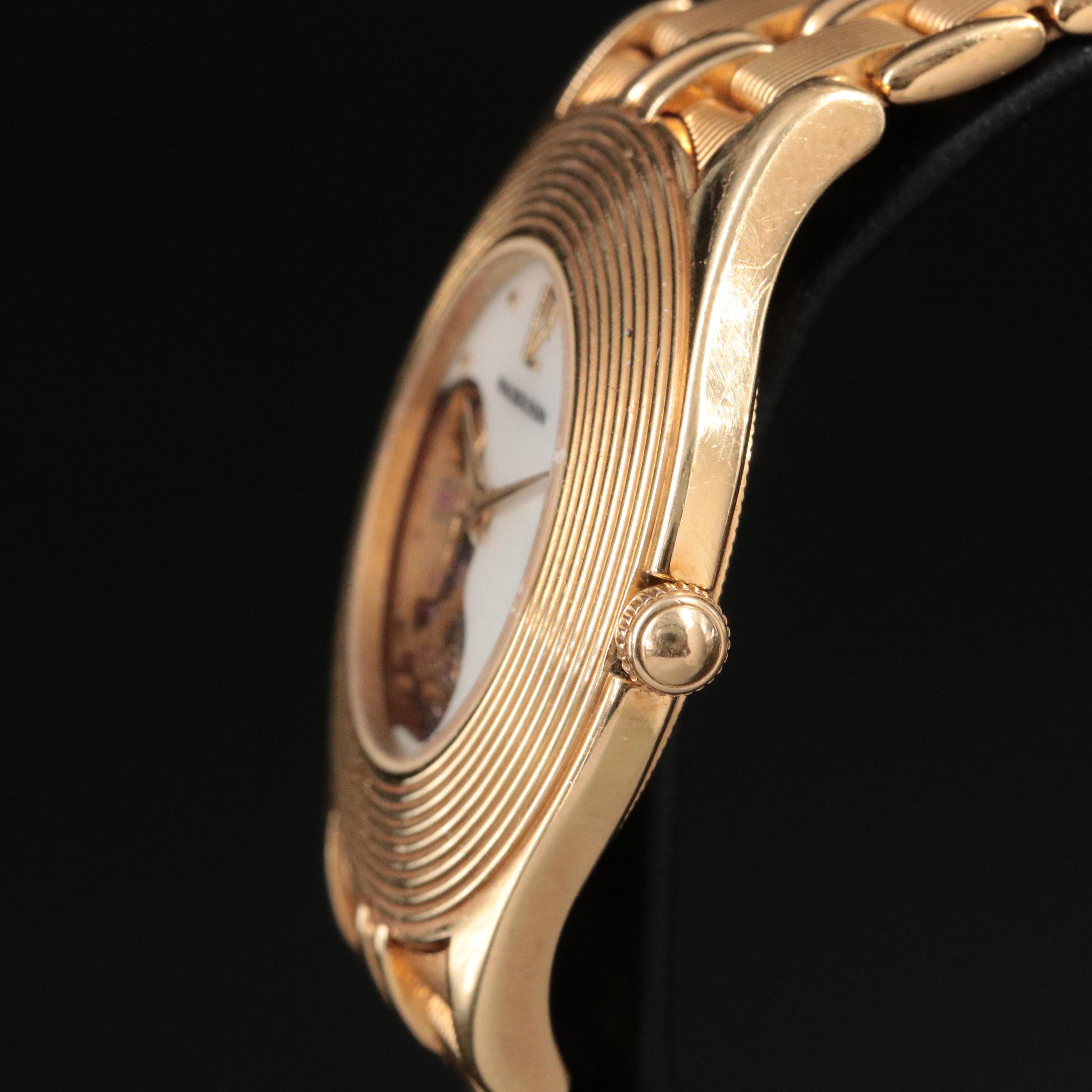 18K Mauboussin Semi Skeletonized Mother-of-Pearl Dial Watch