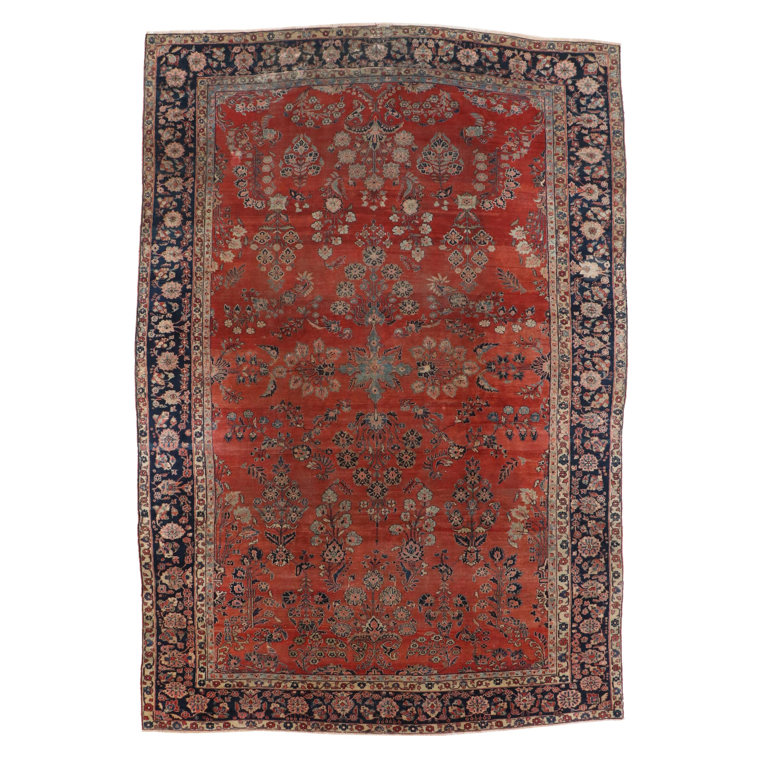 9'10 x 14'8 Hand-Knotted Persian Kerman Room Sized Rug