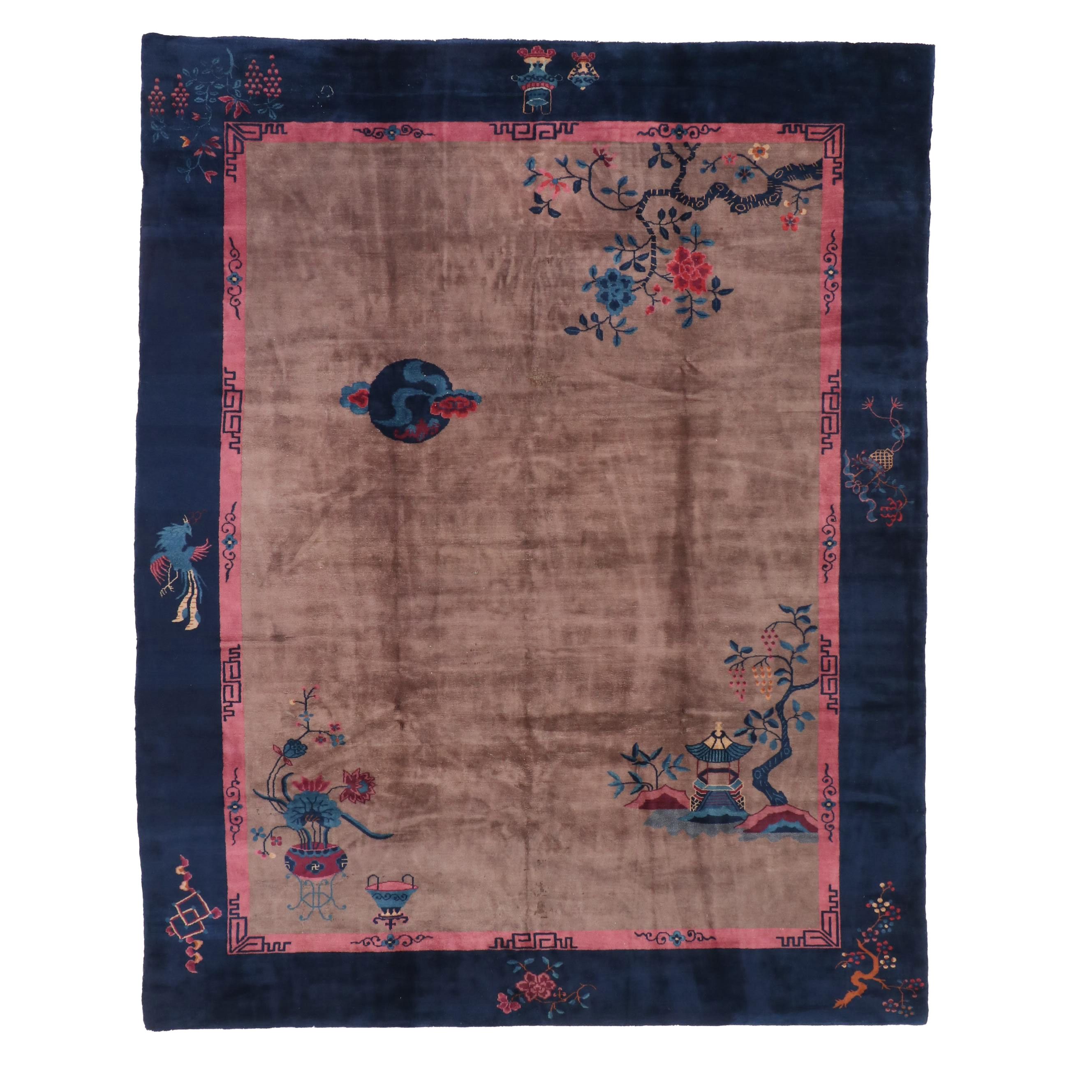 9' x 11'6 Hand-Knotted Chinese Art Nichols Style Area Rug