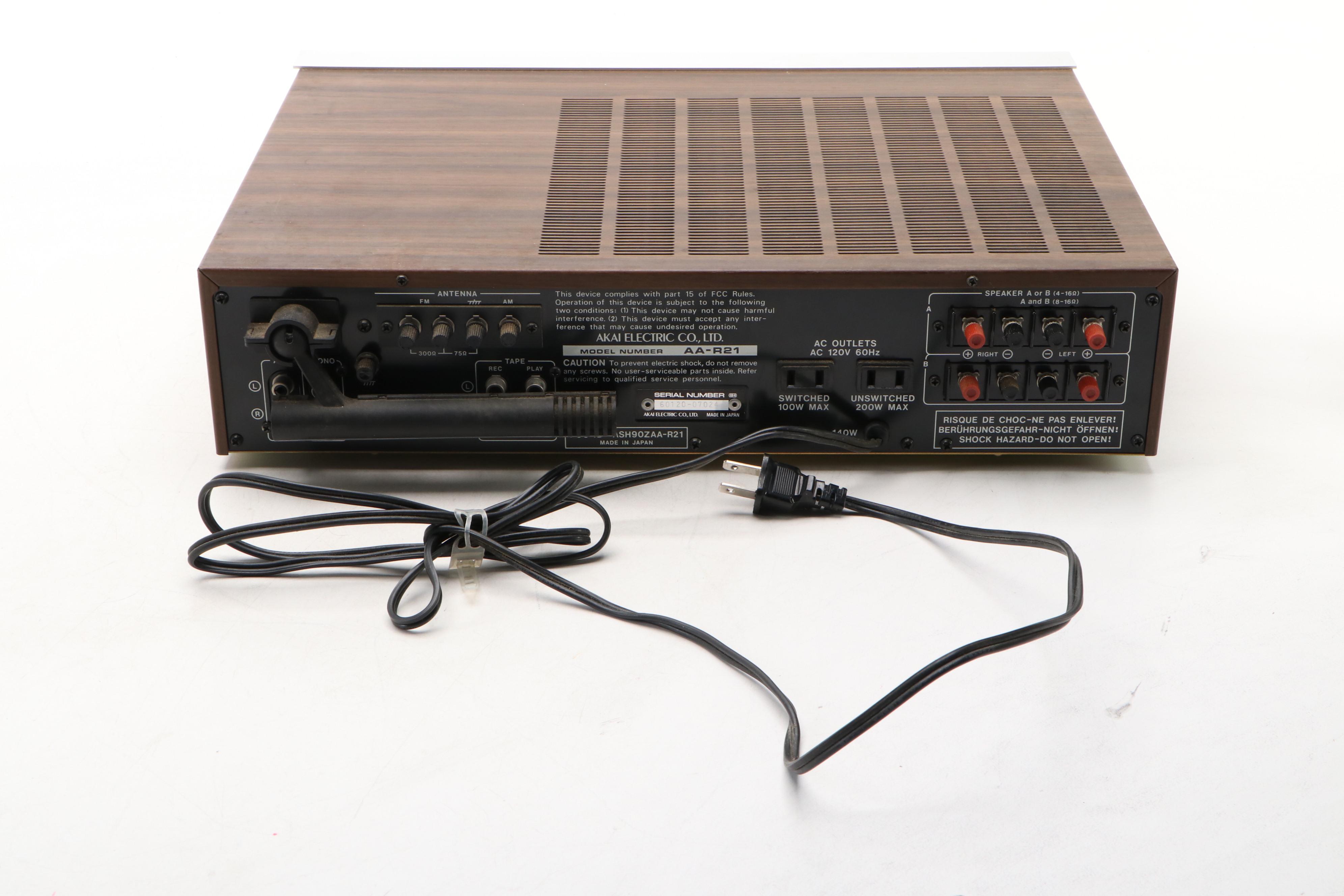 Akai Model AA-R21 Stereo Receiver, 1980s