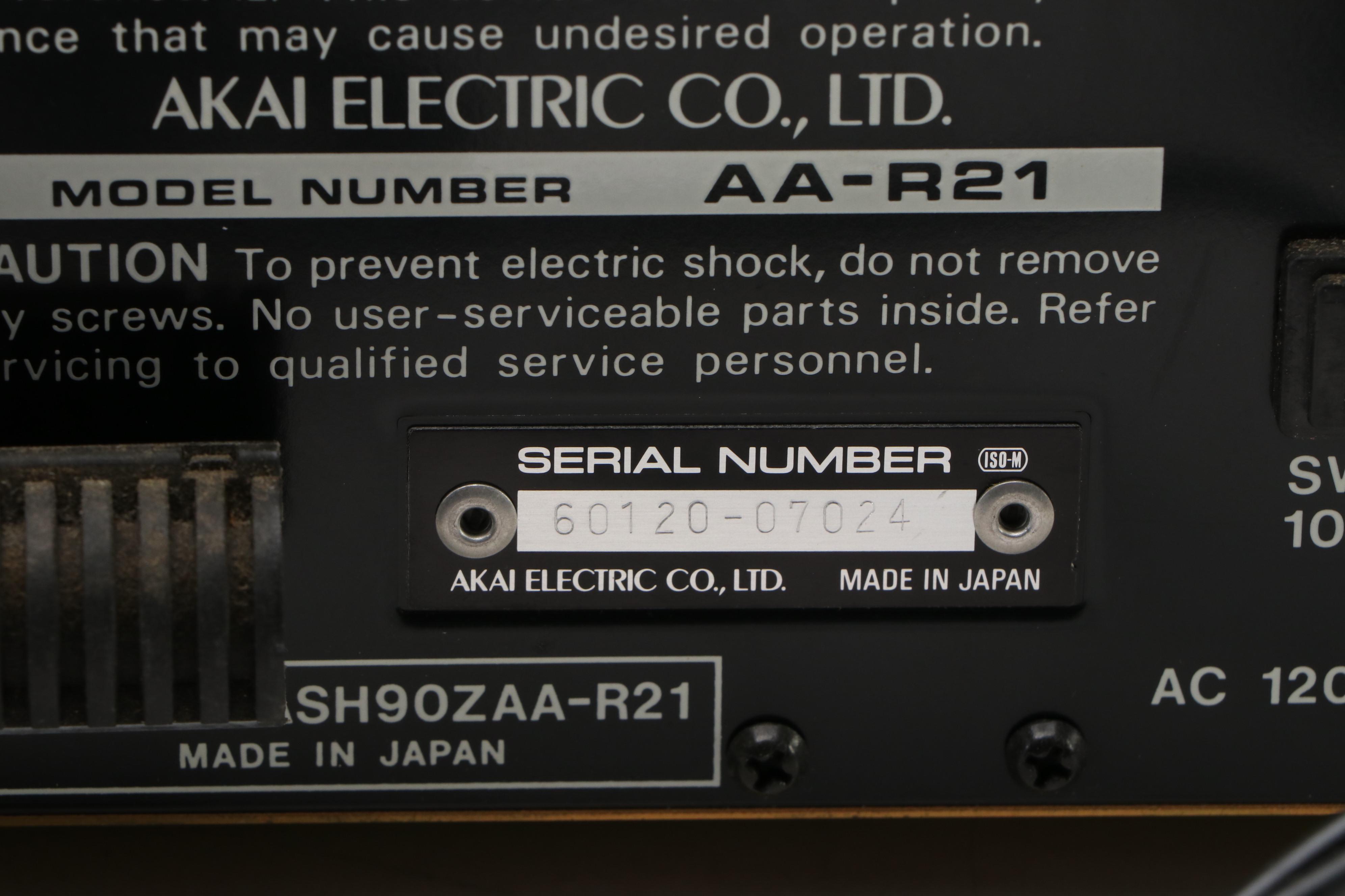 Akai Model AA-R21 Stereo Receiver, 1980s