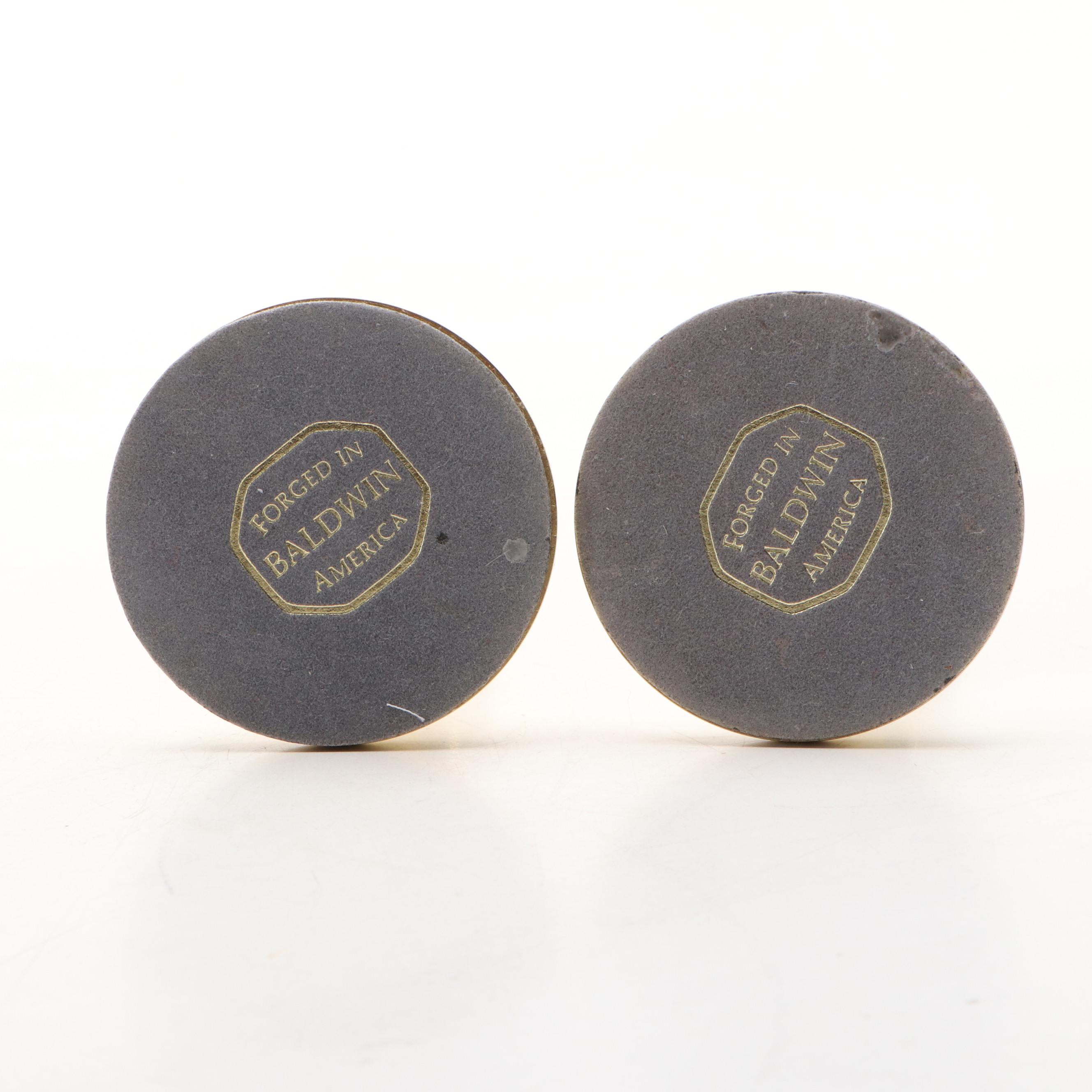 Baldwin Hardware Company Brass Candle Holders and Commemorative Wedding Coins