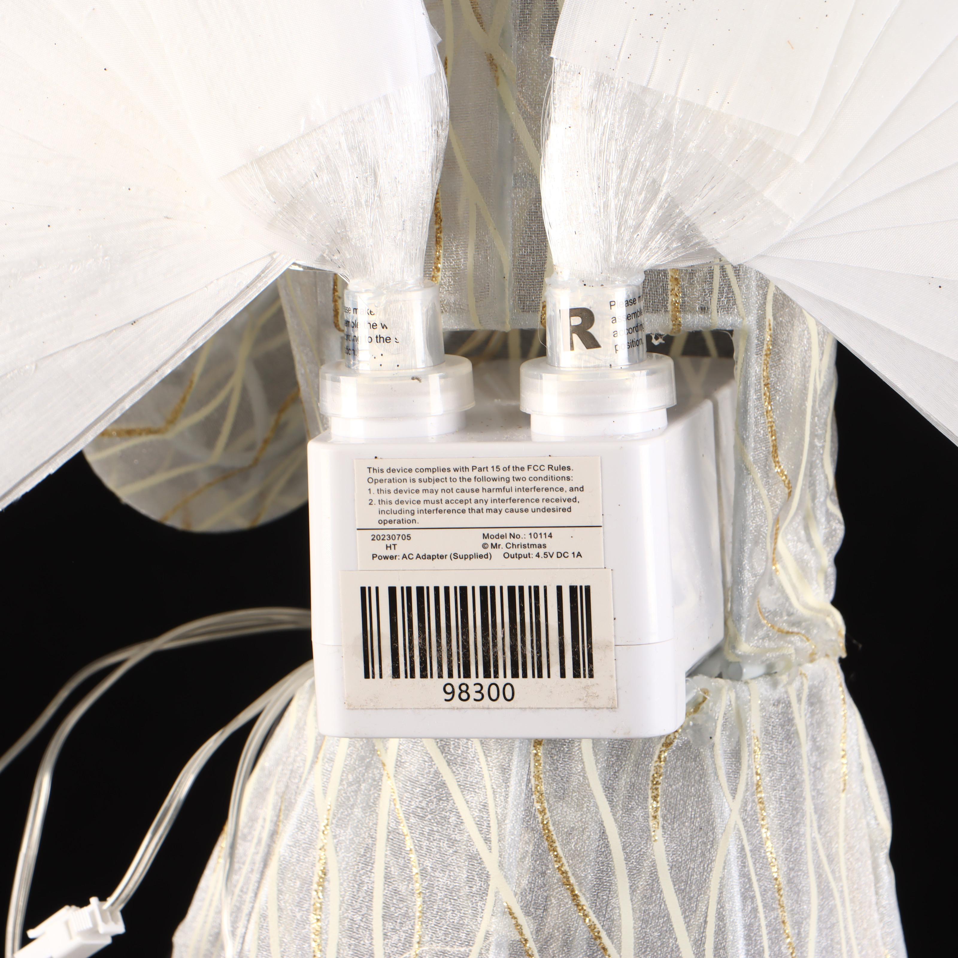 Mr. Christmas Animatronic Outdoor Angel and Colored Lightbulb Wreath