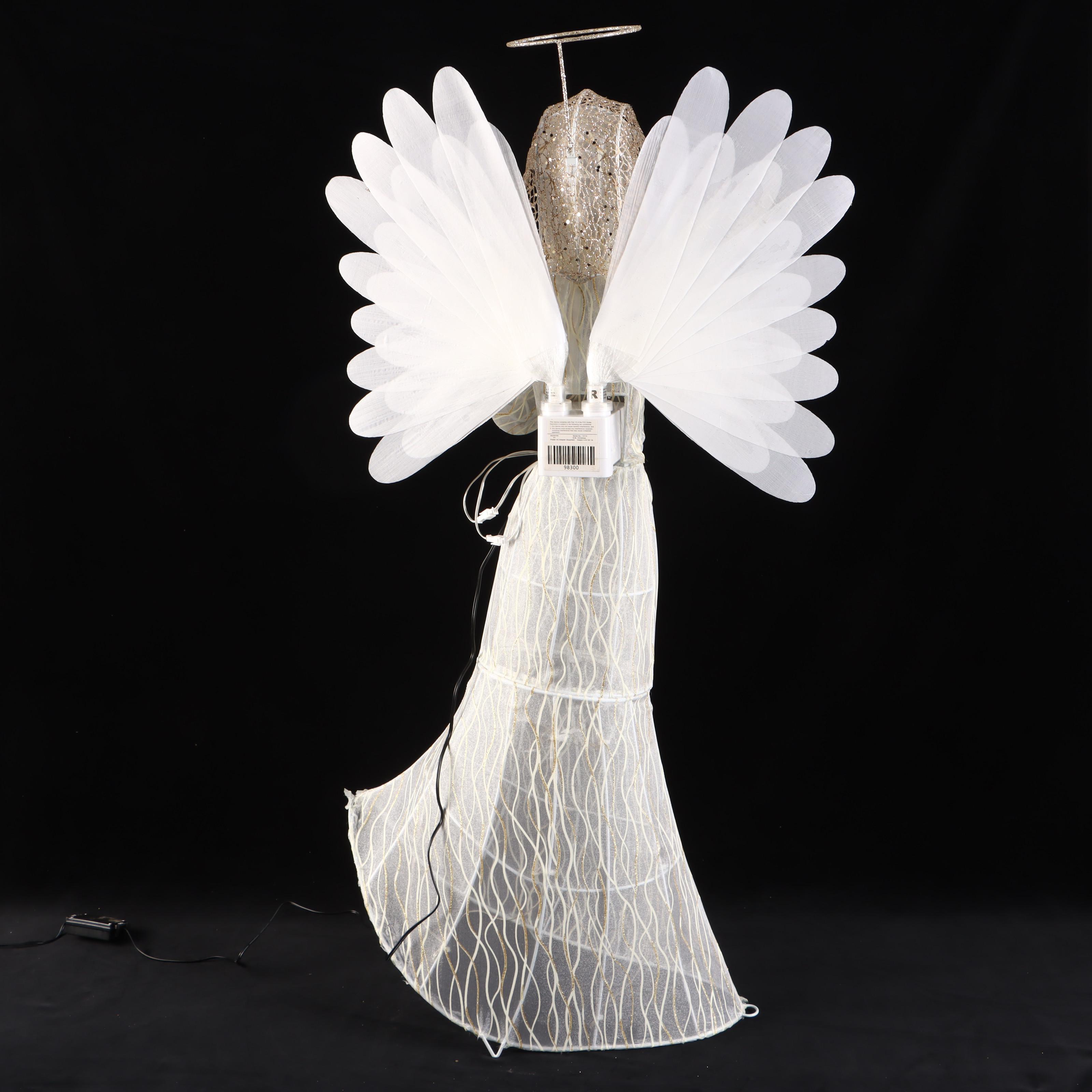 Mr. Christmas Animatronic Outdoor Angel and Colored Lightbulb Wreath