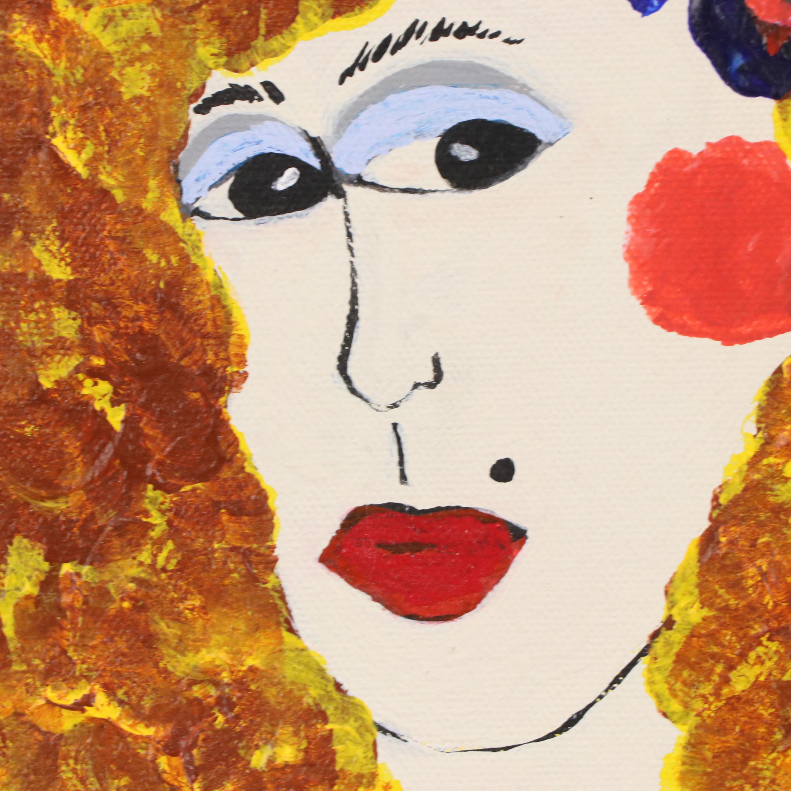 Kathleen Skinner Stylized Acrylic Portrait, 21st Century