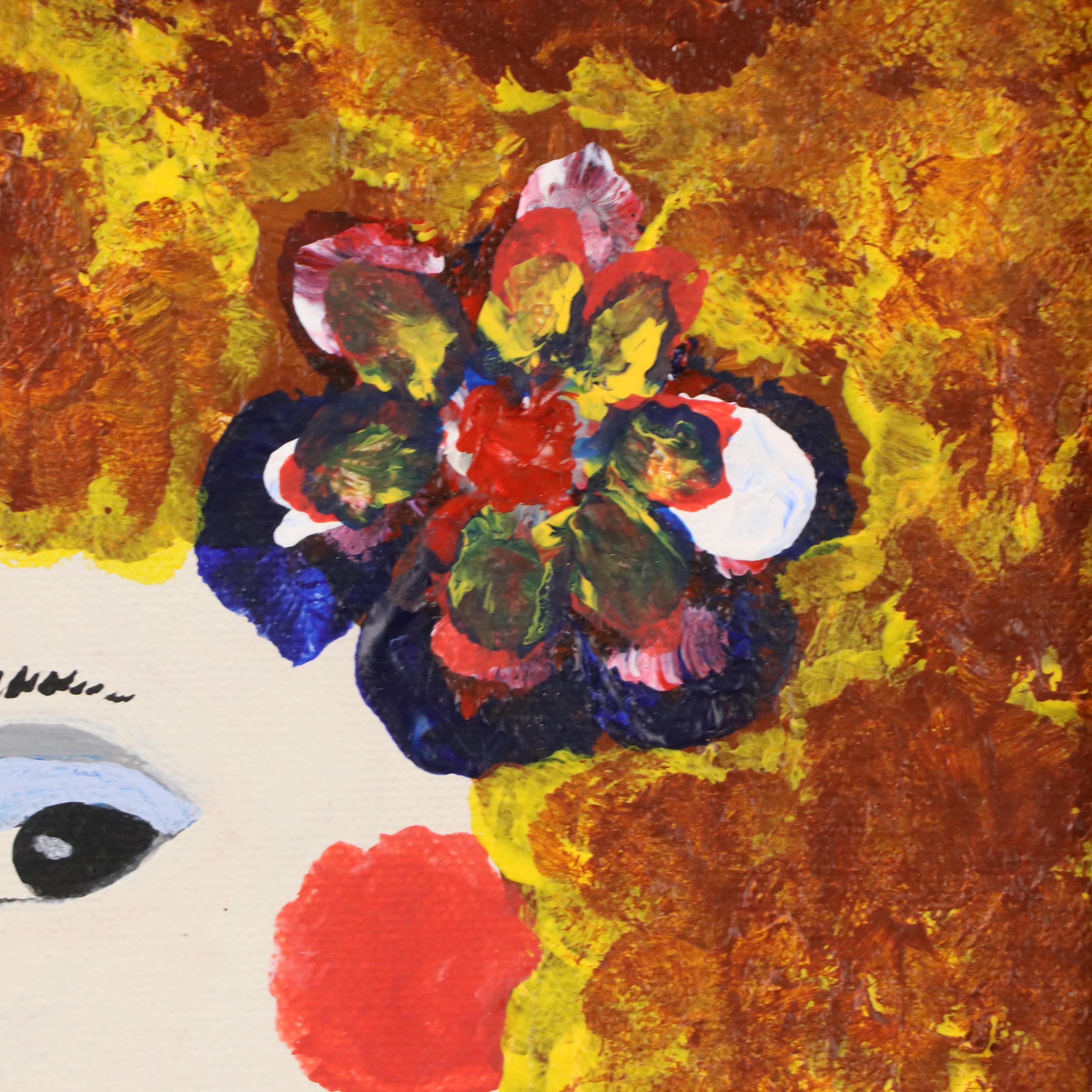 Kathleen Skinner Stylized Acrylic Portrait, 21st Century