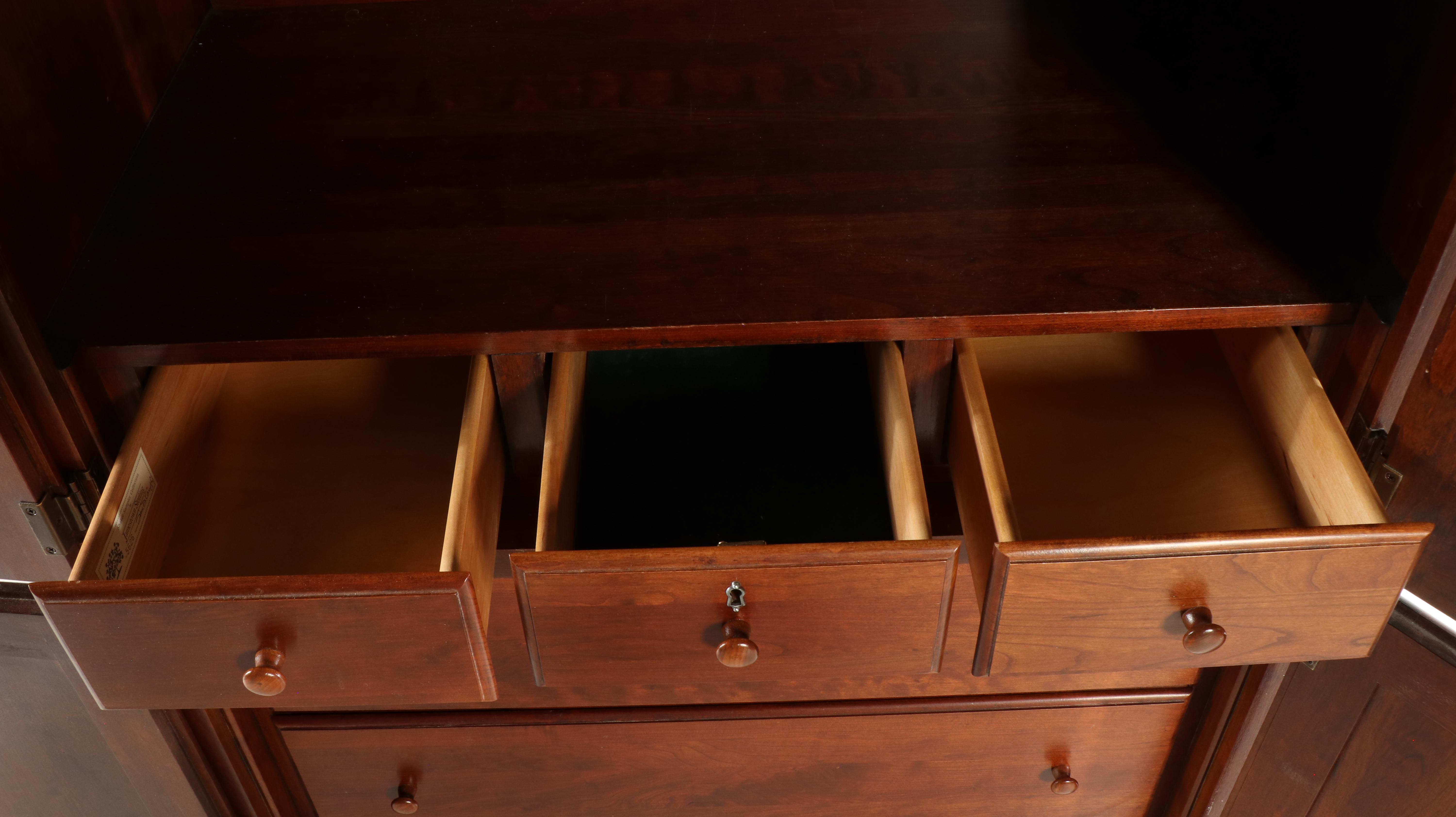 Jamestown Sterling Shaker Sampler Collection Cherry Armoire