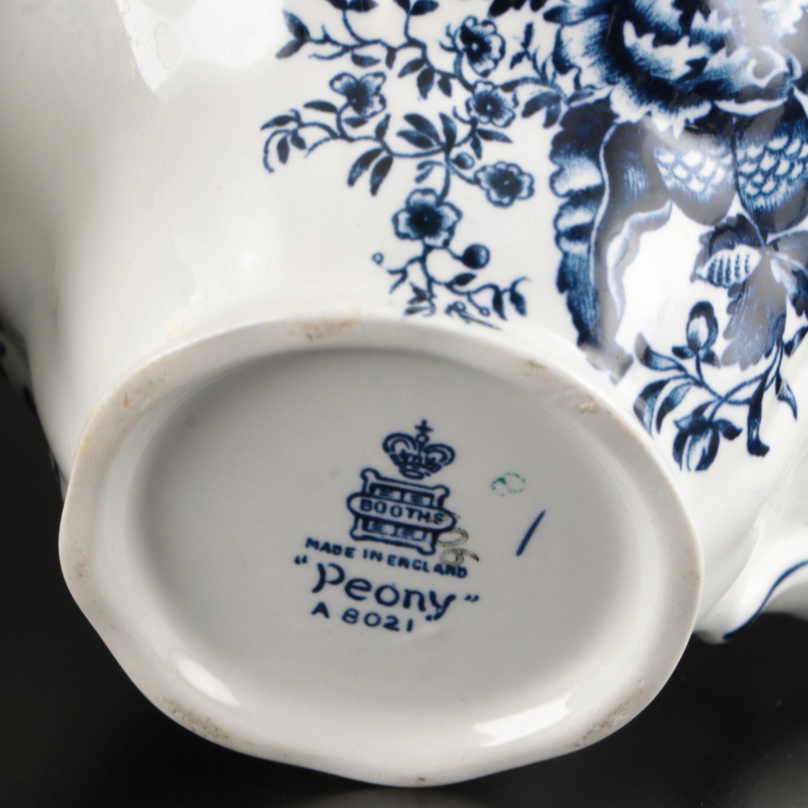 Booths "Peony Blue" Porcelain Tableware